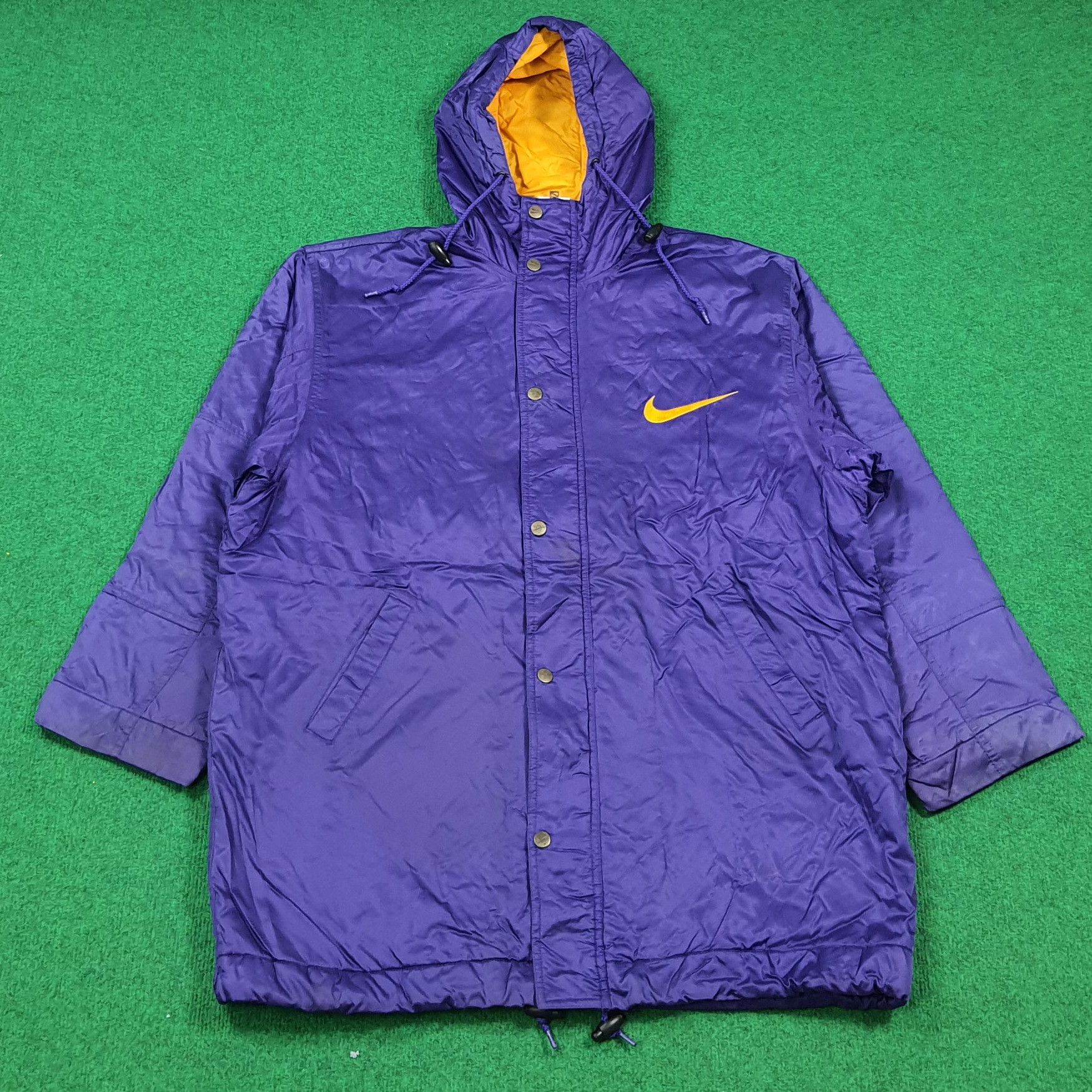 Nike Vintage 90s Nike Big Swoosh Parka Jacket Fot Kids C289N4 Size US XL / EU 56 / 4 - 4 Thumbnail