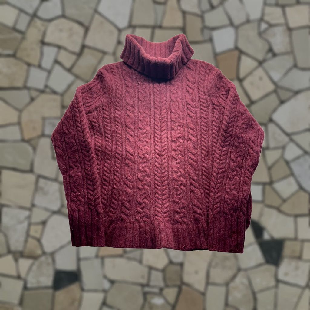 Duluth Trading Company VINTAGE Women’s Duluth Trading Co Turtleneck Sweater XL Maroon Wool, Cashmere, Nylon Pullover Crew Neck/ Cable Knit Womens Size XL / US 12-14 / IT 48-50 - 1 Thumbnail
