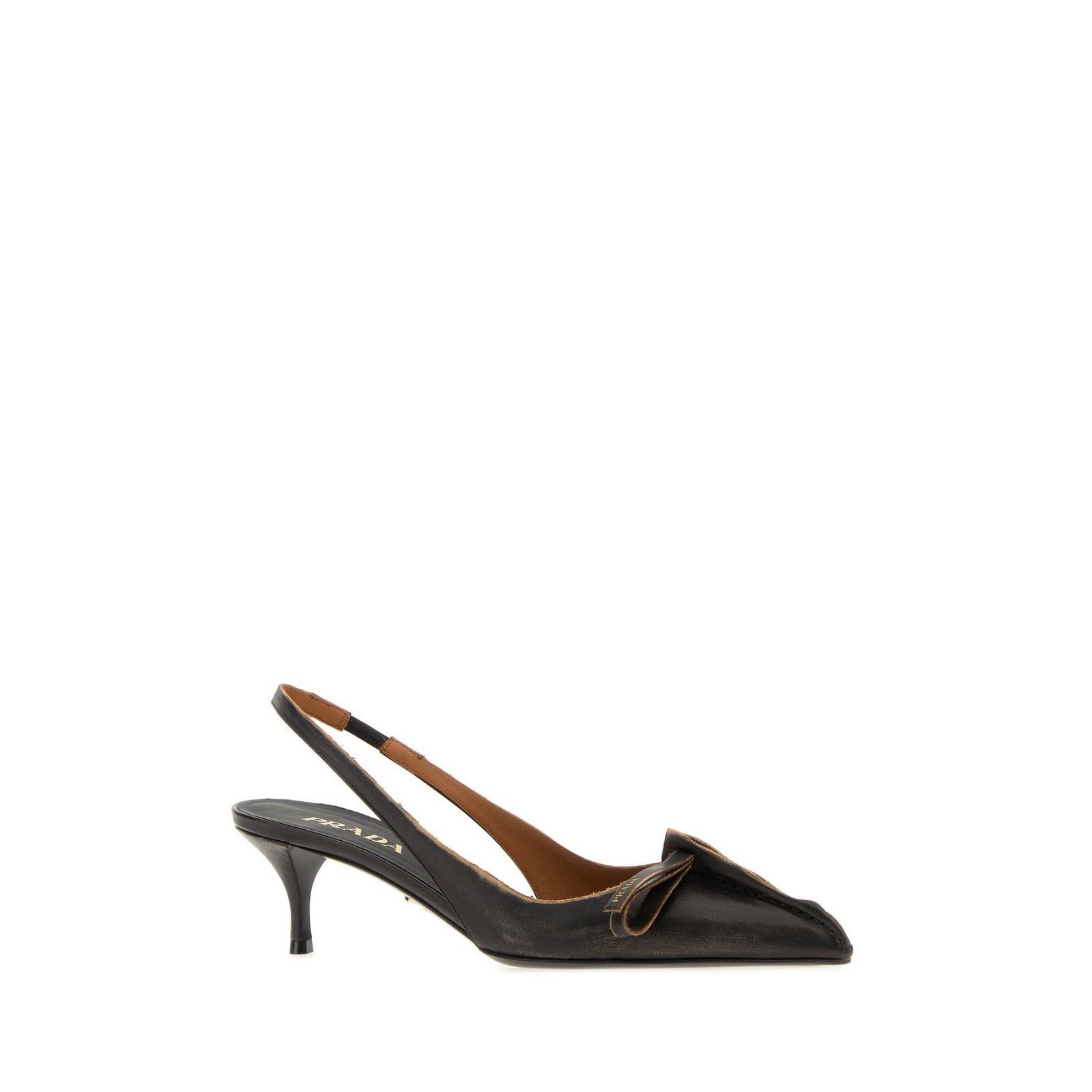 Prada PRADA $1590 Black Slingback Pumps New & Authentic (Women's s Size US 10 / IT 40 - 4 Thumbnail
