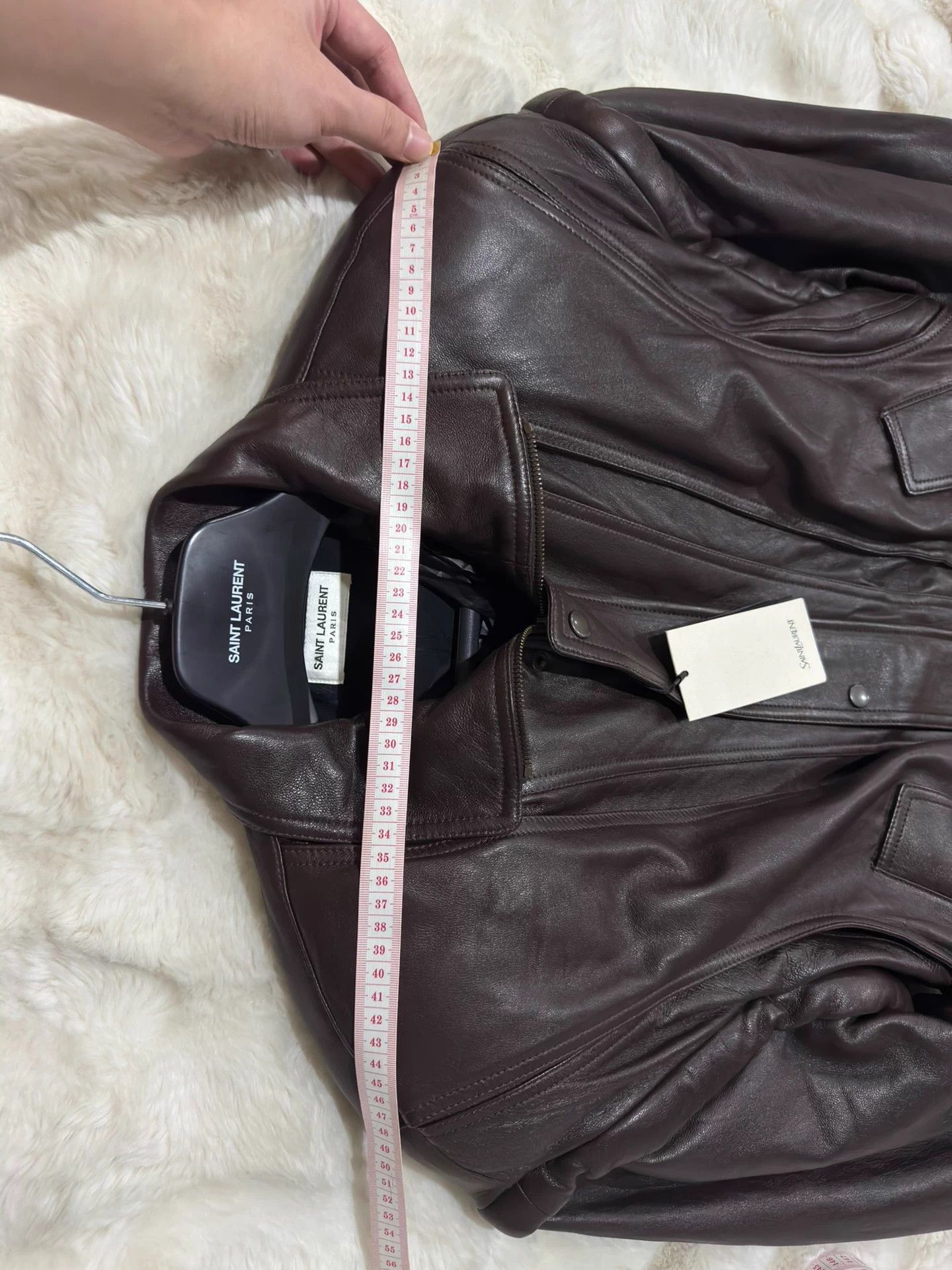 Yves Saint Laurent YSL 23 Runway Sheepskin Detachable Sleeves F36 Oversized Unisex Size XS / US 0-2 / IT 36-38 - 7 Thumbnail