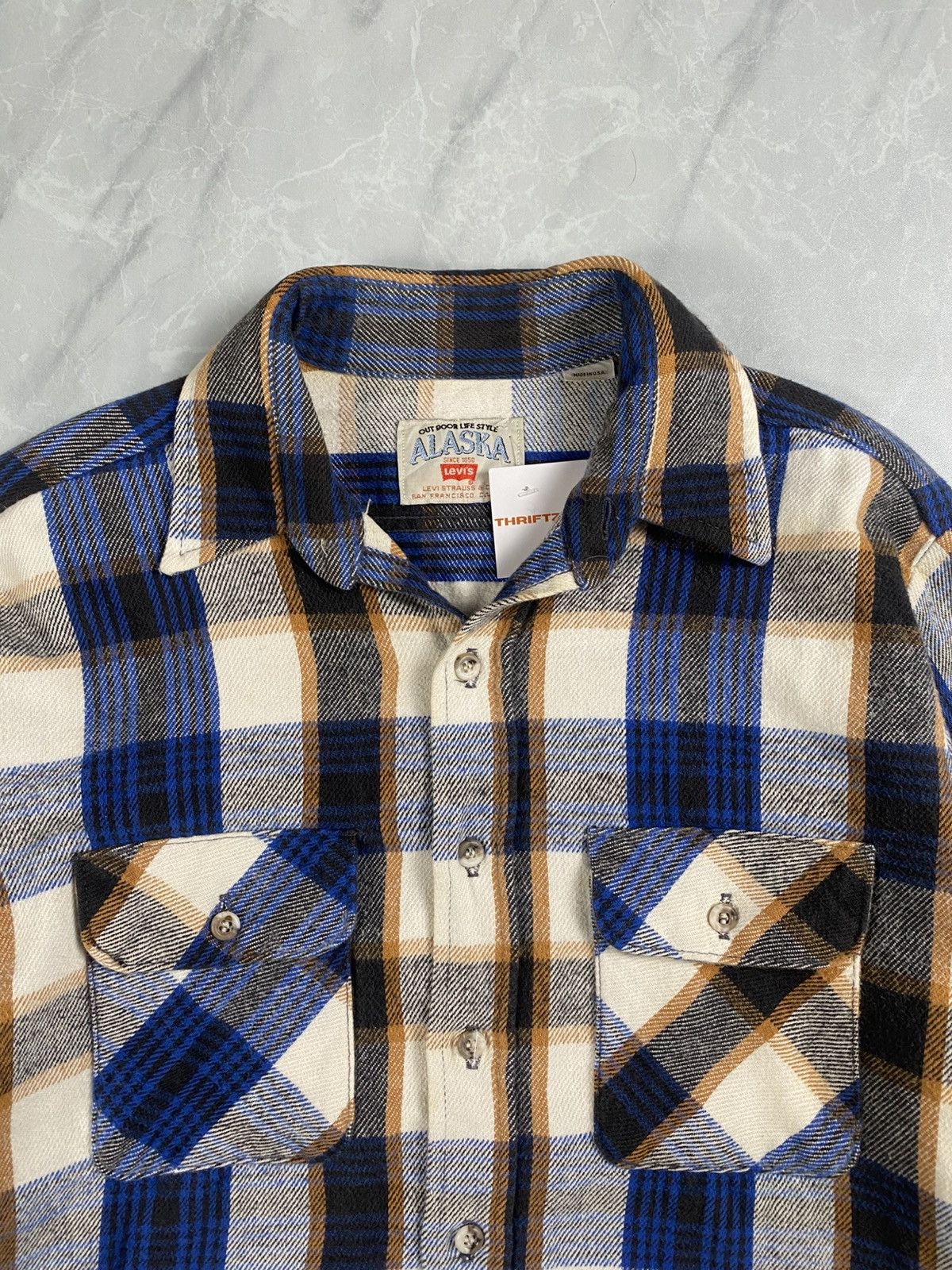 Levi's Vintage Clothing Vintage 90s Levis Alaska Checkered Flannel Overshirt Size US M / EU 48-50 / 2 - 2 Thumbnail