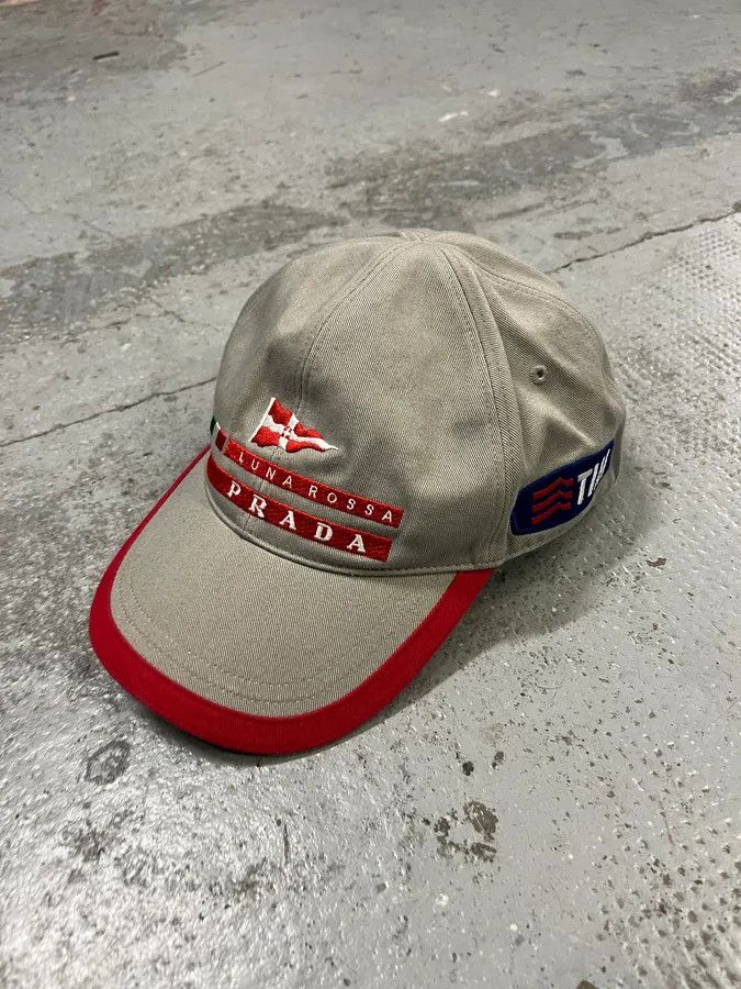 Prada 2000s Prada Luna Rossa Embroidered Grey Racing Cap Size ONE SIZE - 2 Thumbnail