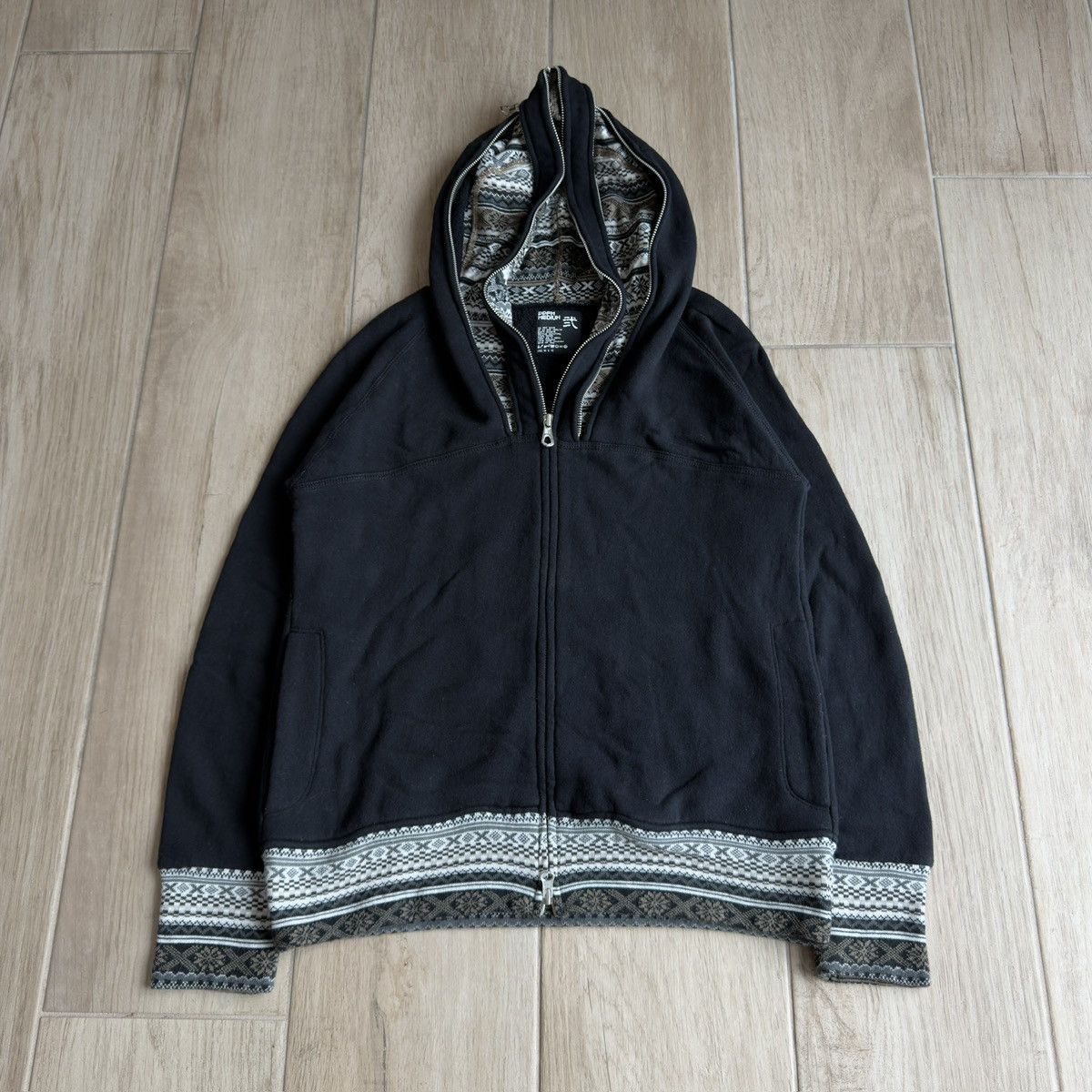 PPFM 2000s Aztec Pattern Trim 3-Zip Double Hood Sweatshirt Size US M / EU 48-50 / 2 - 3 Thumbnail