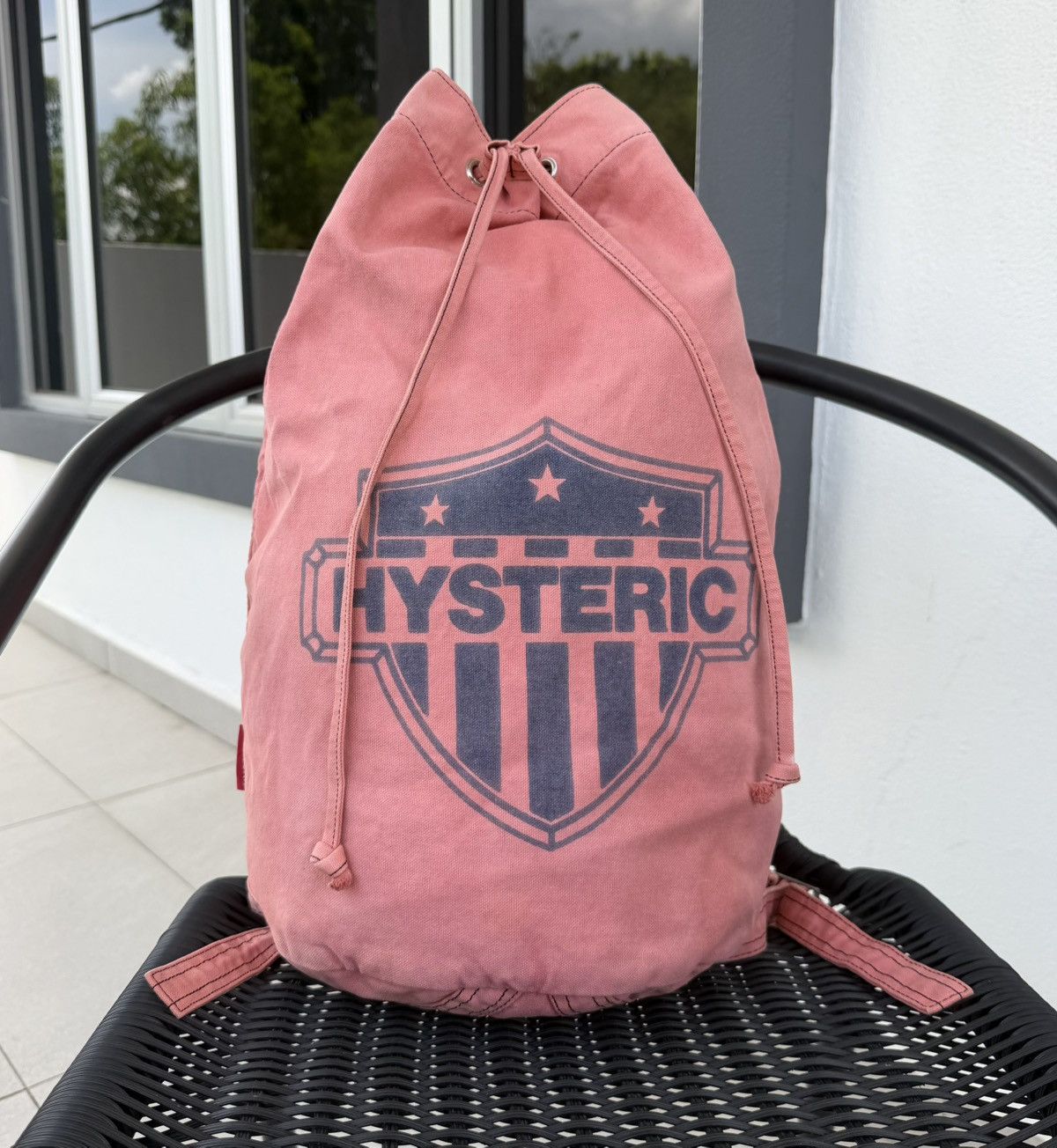 Hysteric Glamour Hysteric Pink Canvas Drawstring Backpack Y2K Archive Bag Size ONE SIZE - 2 Thumbnail