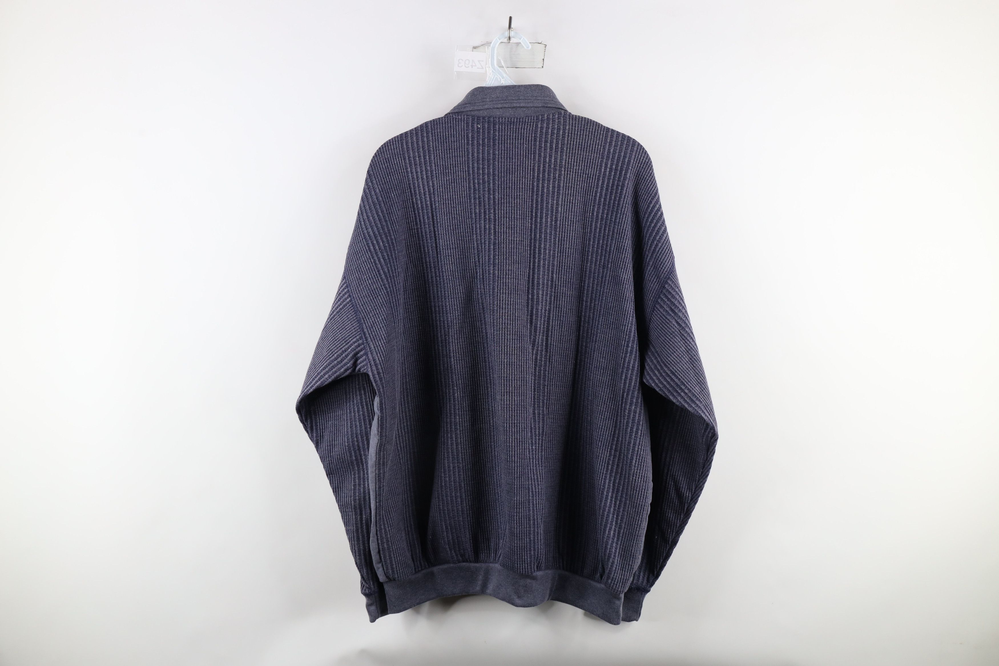 Vintage Vintage 90s Streetwear Chambray Ribbed Knit Pullover Shirt Size US L / EU 52-54 / 3 - 6 Thumbnail