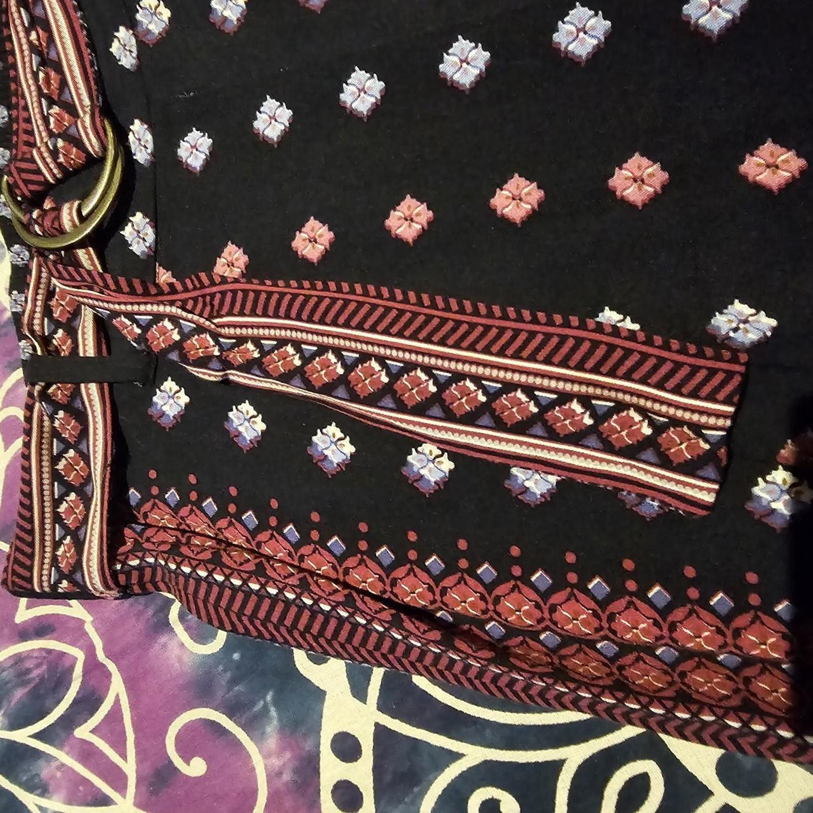 Designer Jessica Simpson Women's Pink and Navy Boho Pants Size 32" / US 10 / IT 46 - 5 Thumbnail