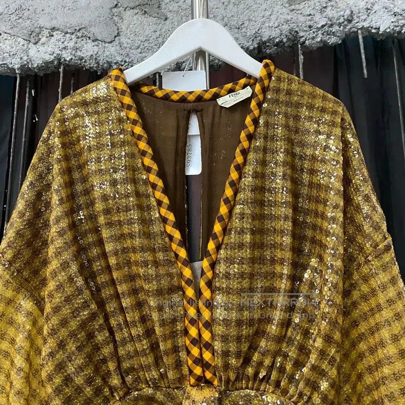 Fendi Fendi Summer Yellow Short Sleeve Dress . Size XXS / US 00 / IT 34 - 3 Thumbnail