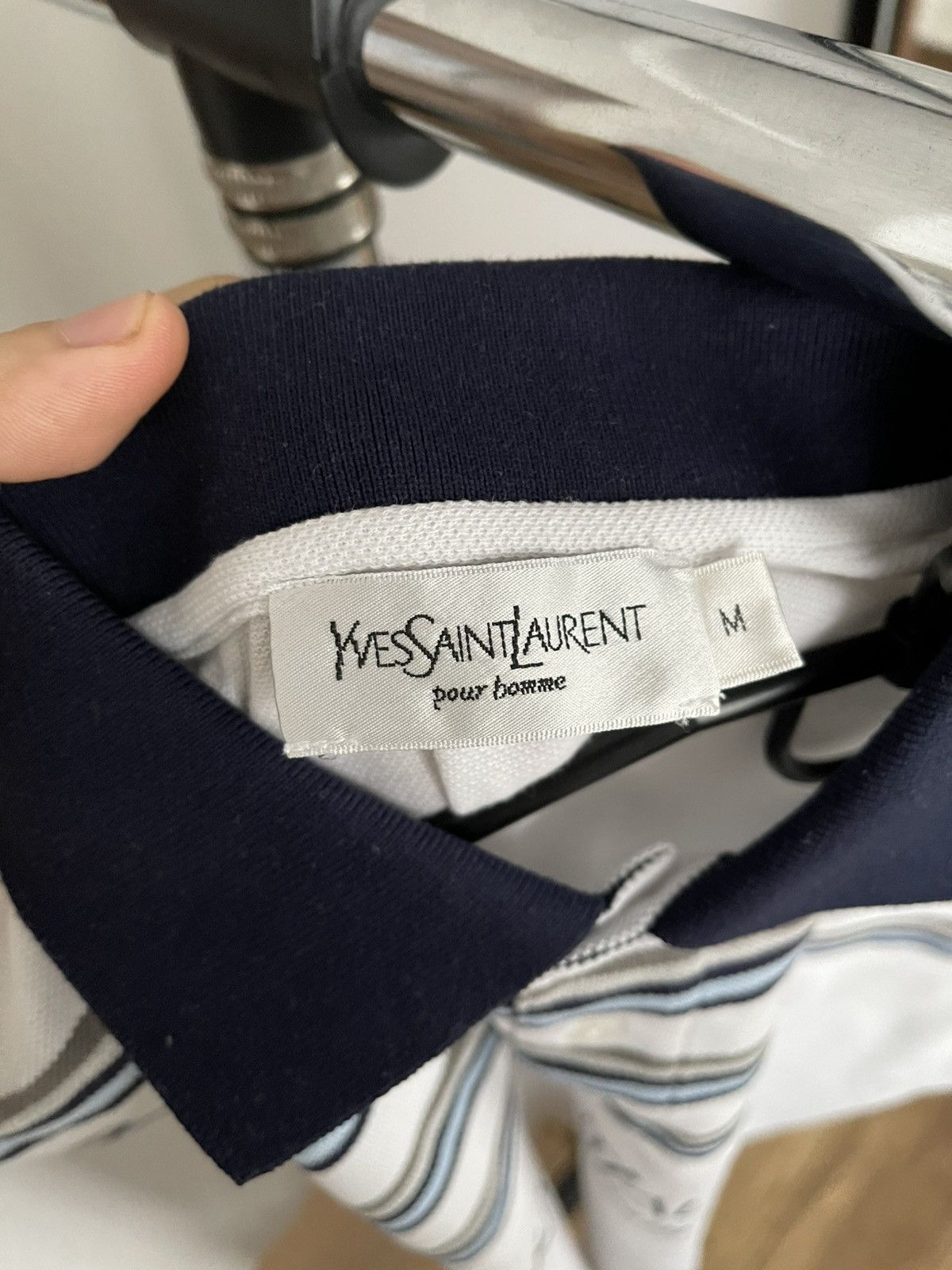 Vintage Yves Saint Laurent YSL Vintage Polo Big Logo T-Shirt Tee 90s Size US M / EU 48-50 / 2 - 8 Thumbnail
