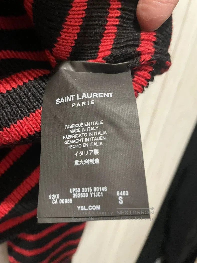 Saint Laurent Paris Saint Laurent Red Black Stripe Sweater . Size US S / EU 44-46 / 1 - 3 Thumbnail