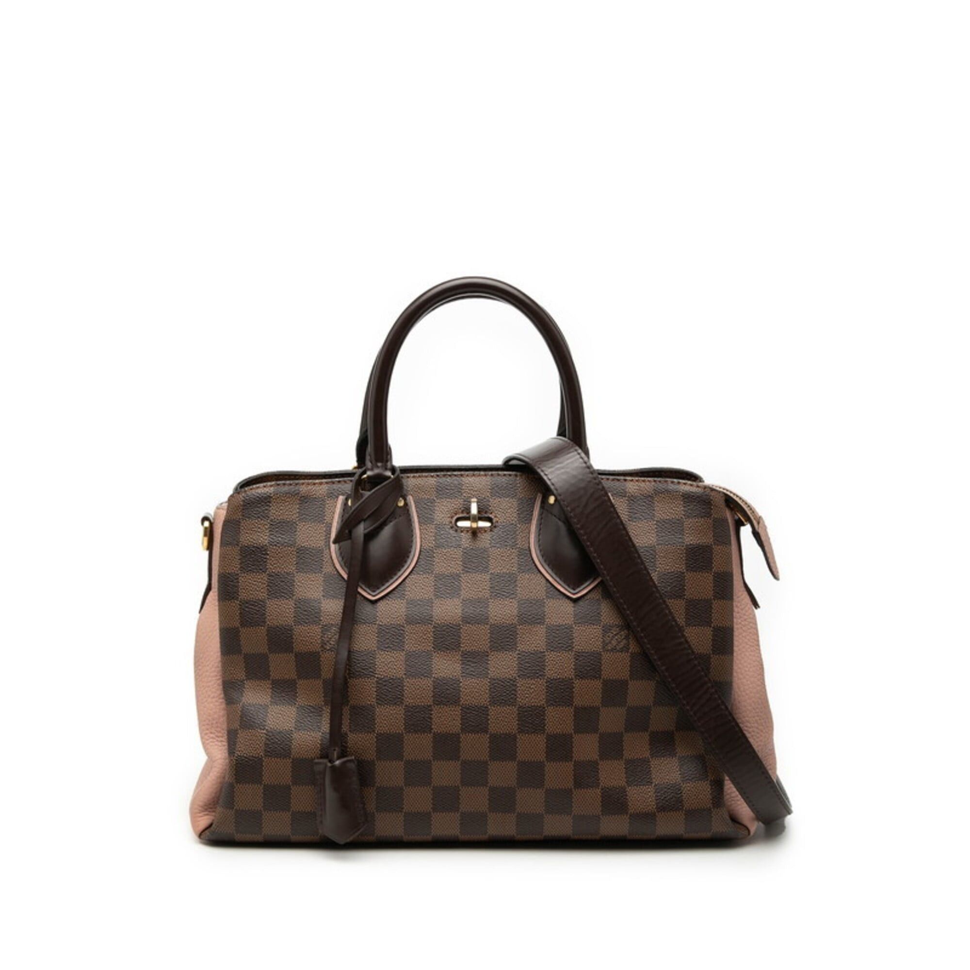 Louis Vuitton Louis Vuitton Damier Normandie Handbag Shoulder Bag 2WAY N41488 Brown Magnolia Pink Leather Women's LOUIS VUITTON Size ONE SIZE - 1 Thumbnail