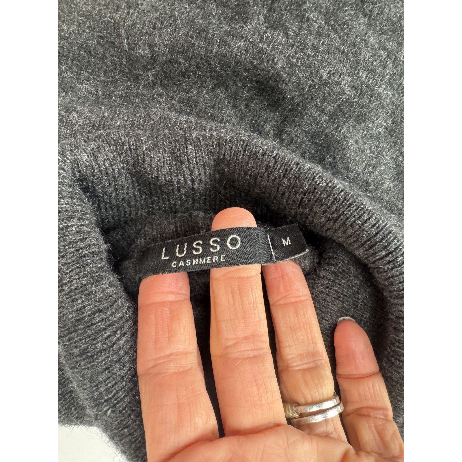 Other Lusso Cashmere Sweater Medium Gray Turtleneck Cut Out Twist Size M / US 6-8 / IT 42-44 - 9 Thumbnail
