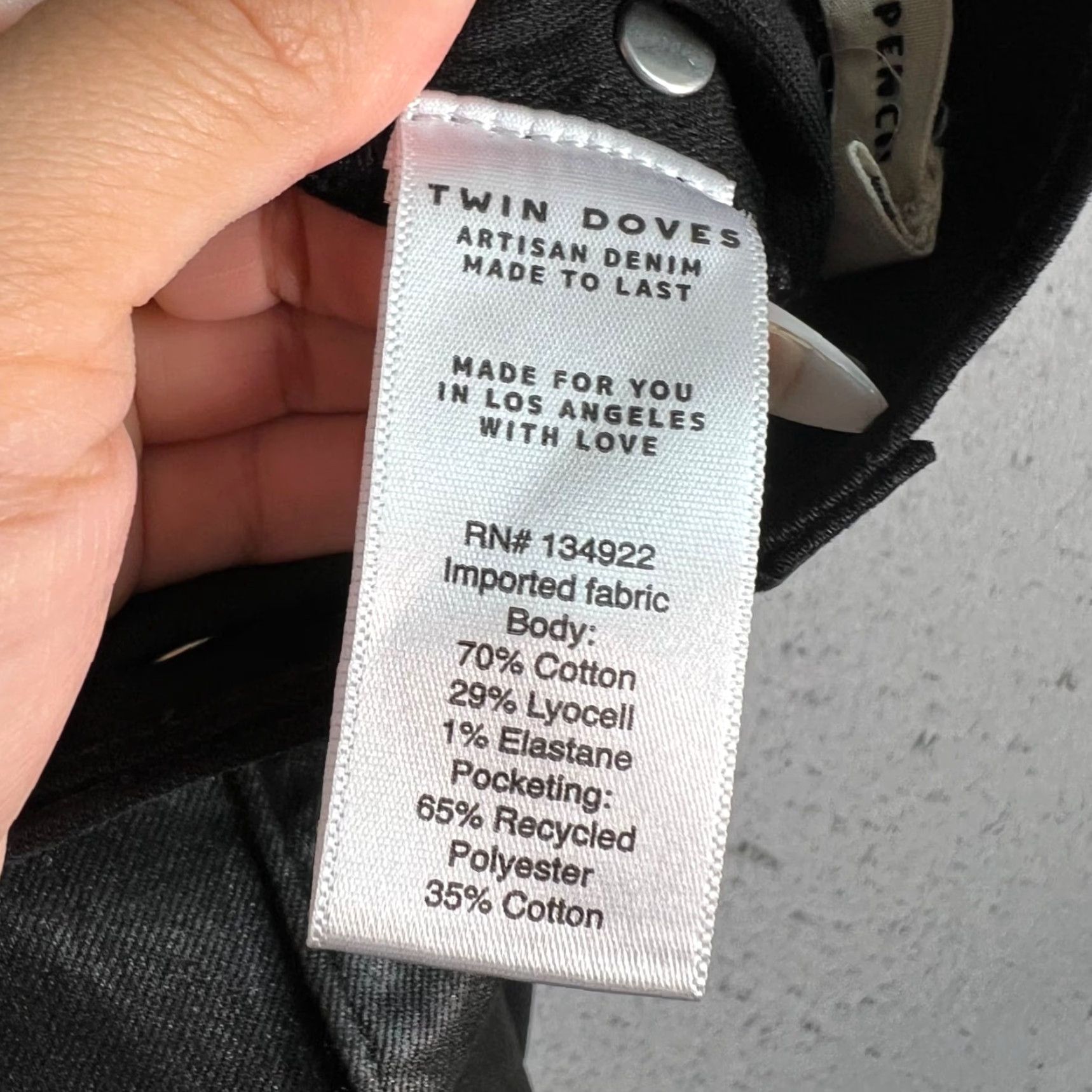 Vintage TWIN DOVES High Rise Skinny Jeans 28 Black Coated Denim Women Size 28" / US 6 / IT 42 - 5 Thumbnail