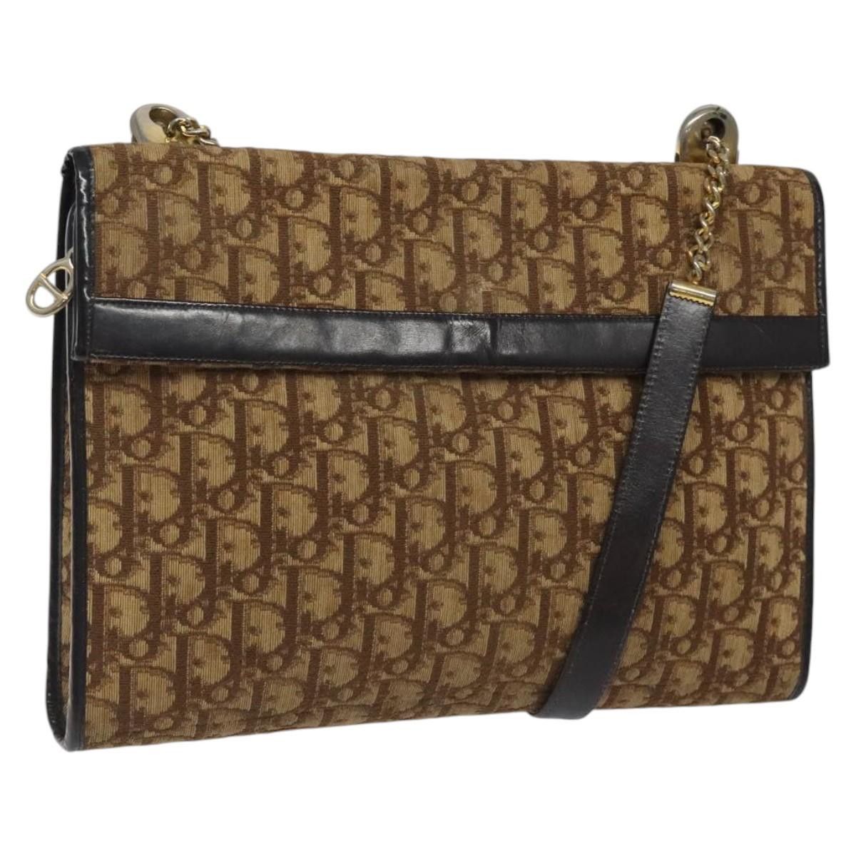 Dior DIOR Trotter Canvas Shoulder Bag Brown Gold Size ONE SIZE - 1 Thumbnail