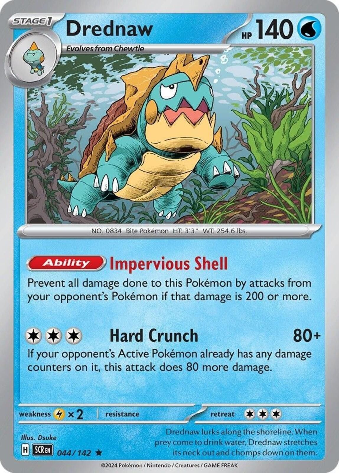 Pokemon Drednaw (044/142) Scarlet & Violet Stellar Crown Size ONE SIZE - 1 Thumbnail