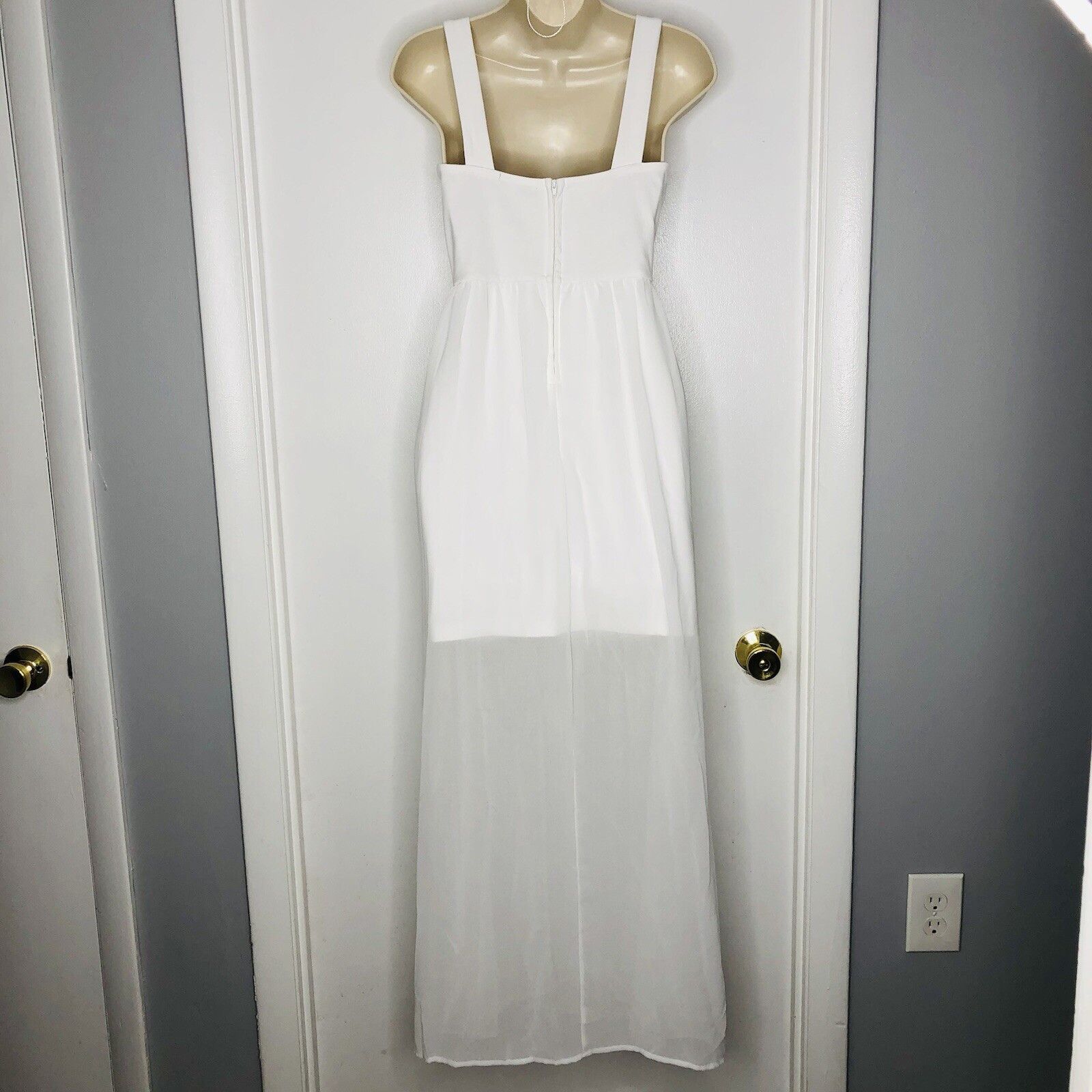 Other Charlotte Russe White Mini Dress S Sheer Chiffon Maxi Wrap Size S / US 4 / IT 40 - 7 Thumbnail