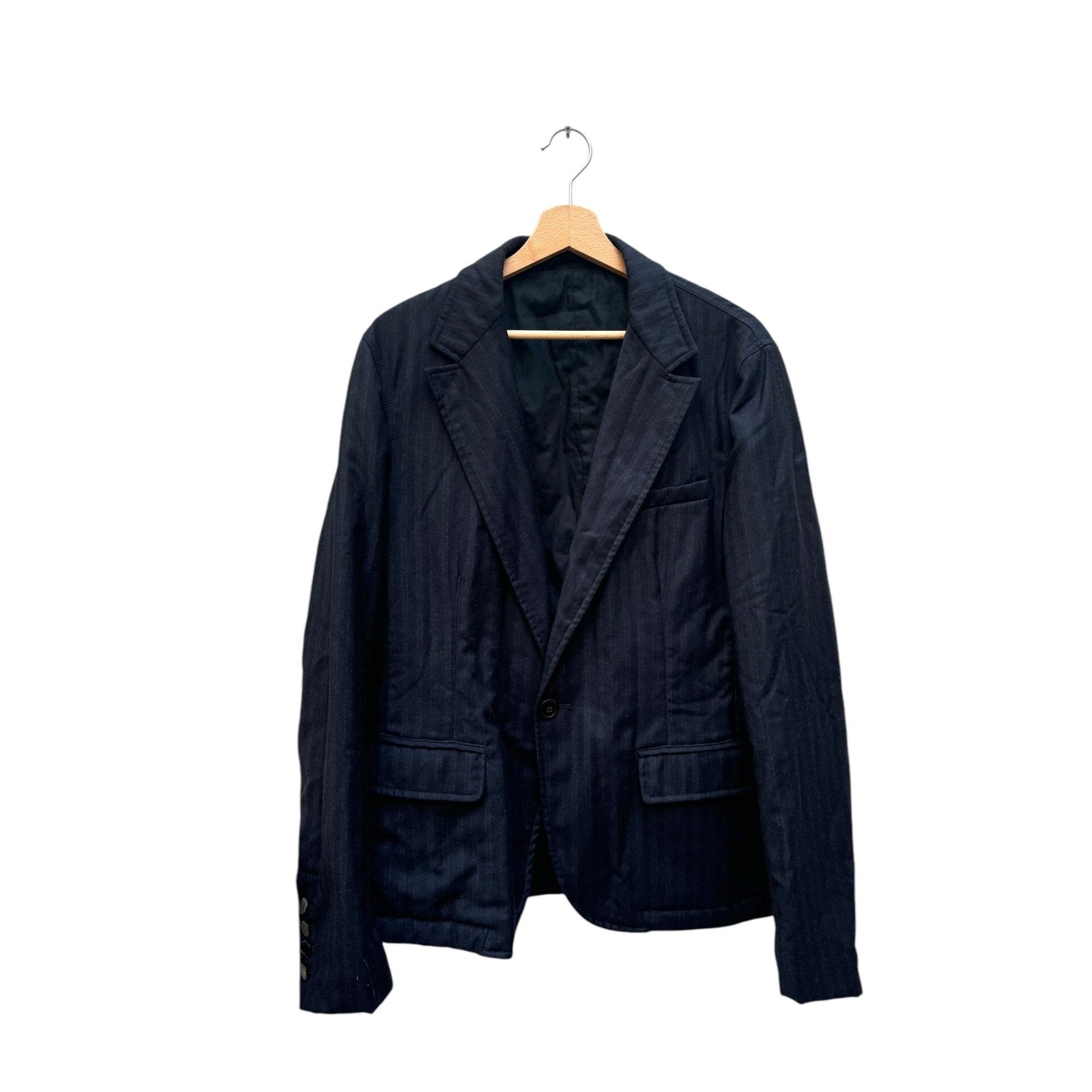 Lanvin Navy Striped Wool Blazer Jacket Size 38R - 3 Thumbnail