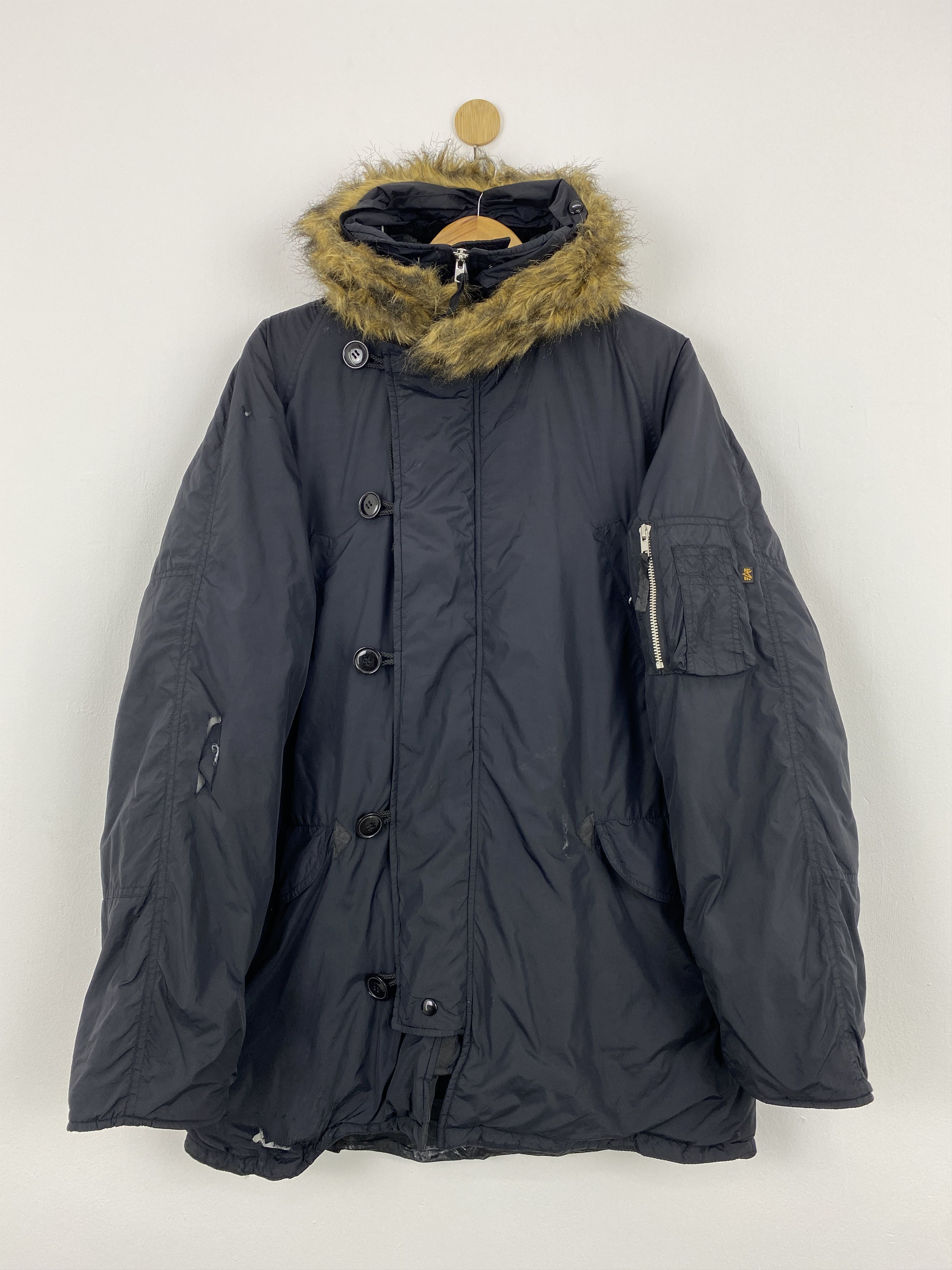 Alpha Industries Vintage Alpha Industries Bomber Hoodie Mohair Jacket J1725 Size US L / EU 52-54 / 3 - 1 Thumbnail