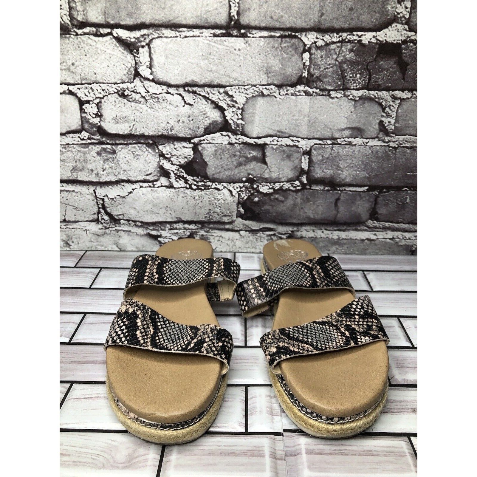 Vince Camuto Vince Camuto Rynnah Ivory Leather Snake Espadrille Sandals W Size US 6.5 / IT 36.5 - 10 Thumbnail