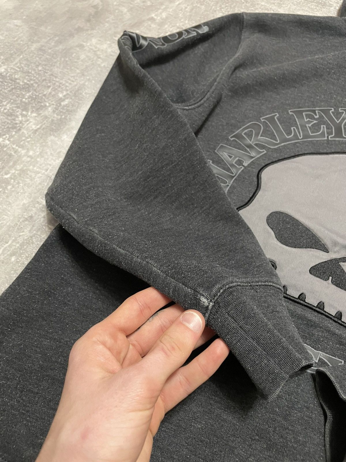Harley Davidson × Vintage Vintage Harley Davidson Distressed Skull Zip-Up Hoodie Size US S / EU 44-46 / 1 - 23 Thumbnail