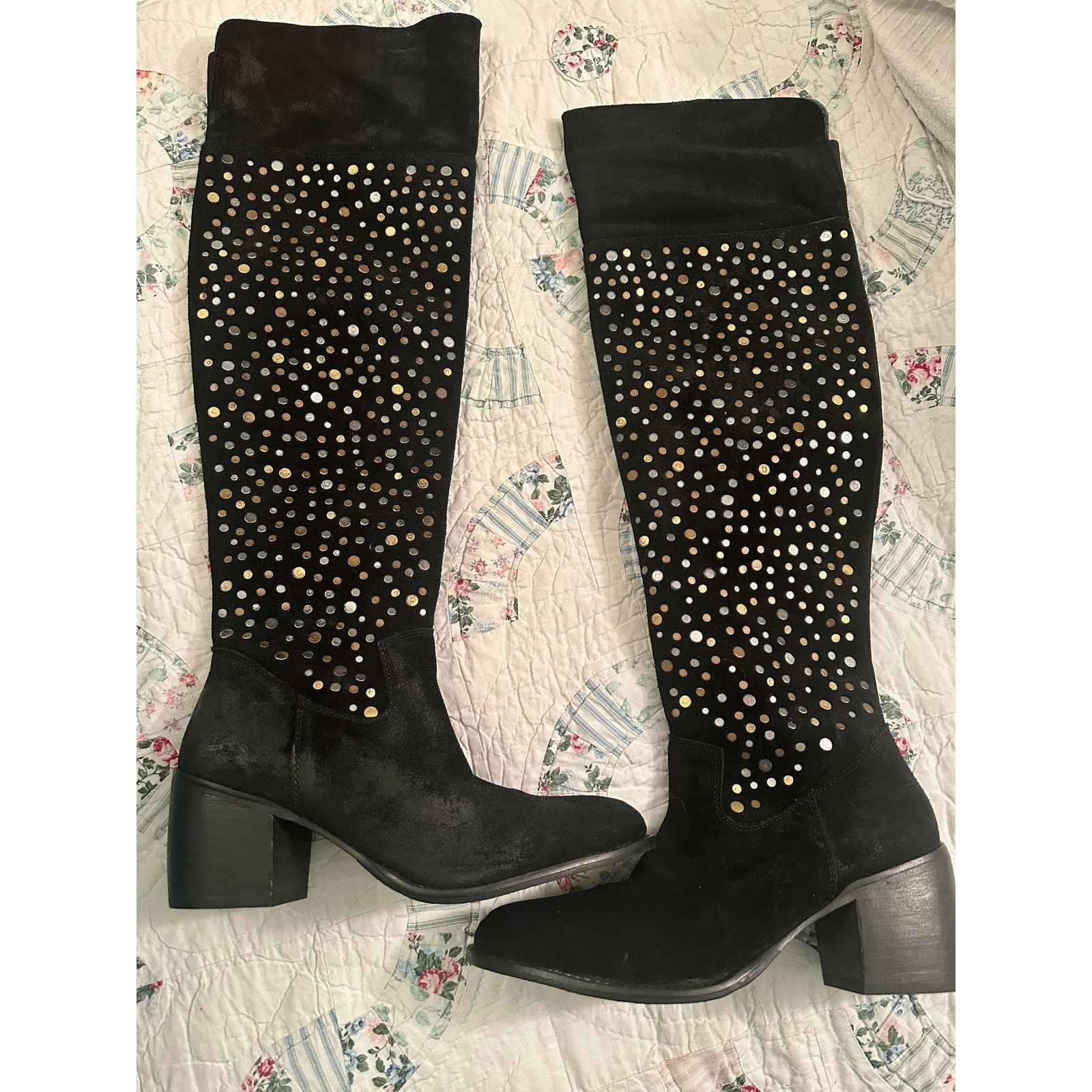 Seychelles NEW $330 ANTHROPOLOGIE STUDDED SUEDE BOHO ROCK ROLL BOOTS 8 Size US 8 / IT 38 - 1 Thumbnail