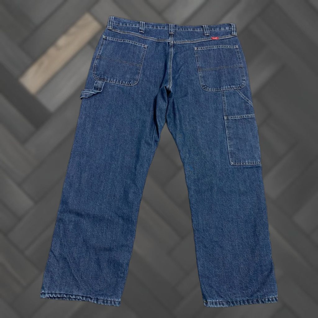 Wrangler Wrangler Jeans Mens 38×30 Blue Fleece Lined Carpenter Denim Wide Leg Jeans Mens Regular 5-Pocket Blue Wrangler Size US 38 / EU 54 - 1 Thumbnail