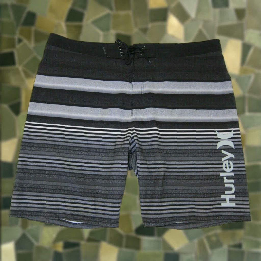 Hurley Hurley Phantom Black Grey Stripe Stretch Swim Board Shorts Men 38 Size US 38 / EU 54 - 1 Thumbnail