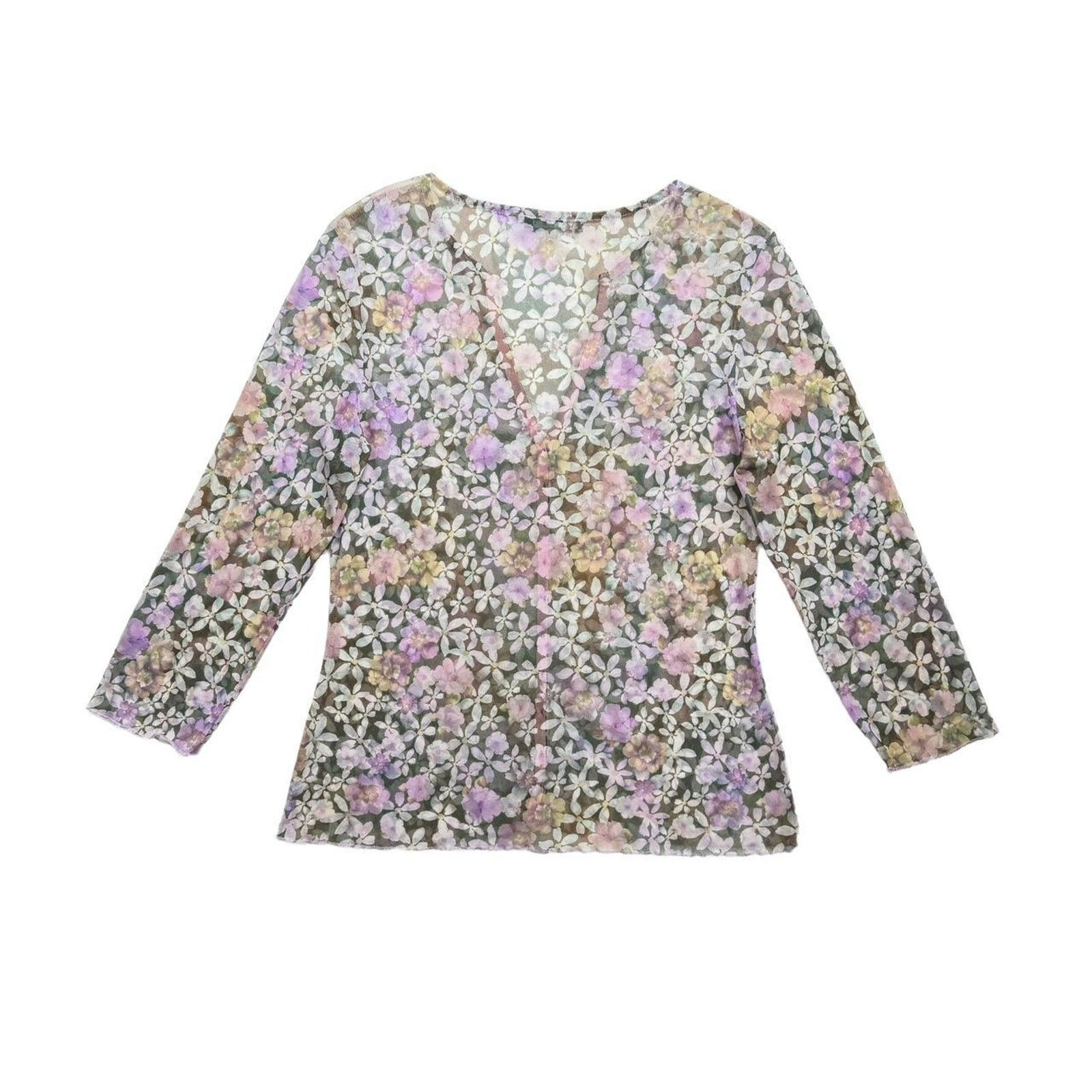 Other Coast Sheer Mesh Floral Button Up Blouse Top UK Size 14 Size L / US 10 / IT 46 - 5 Thumbnail