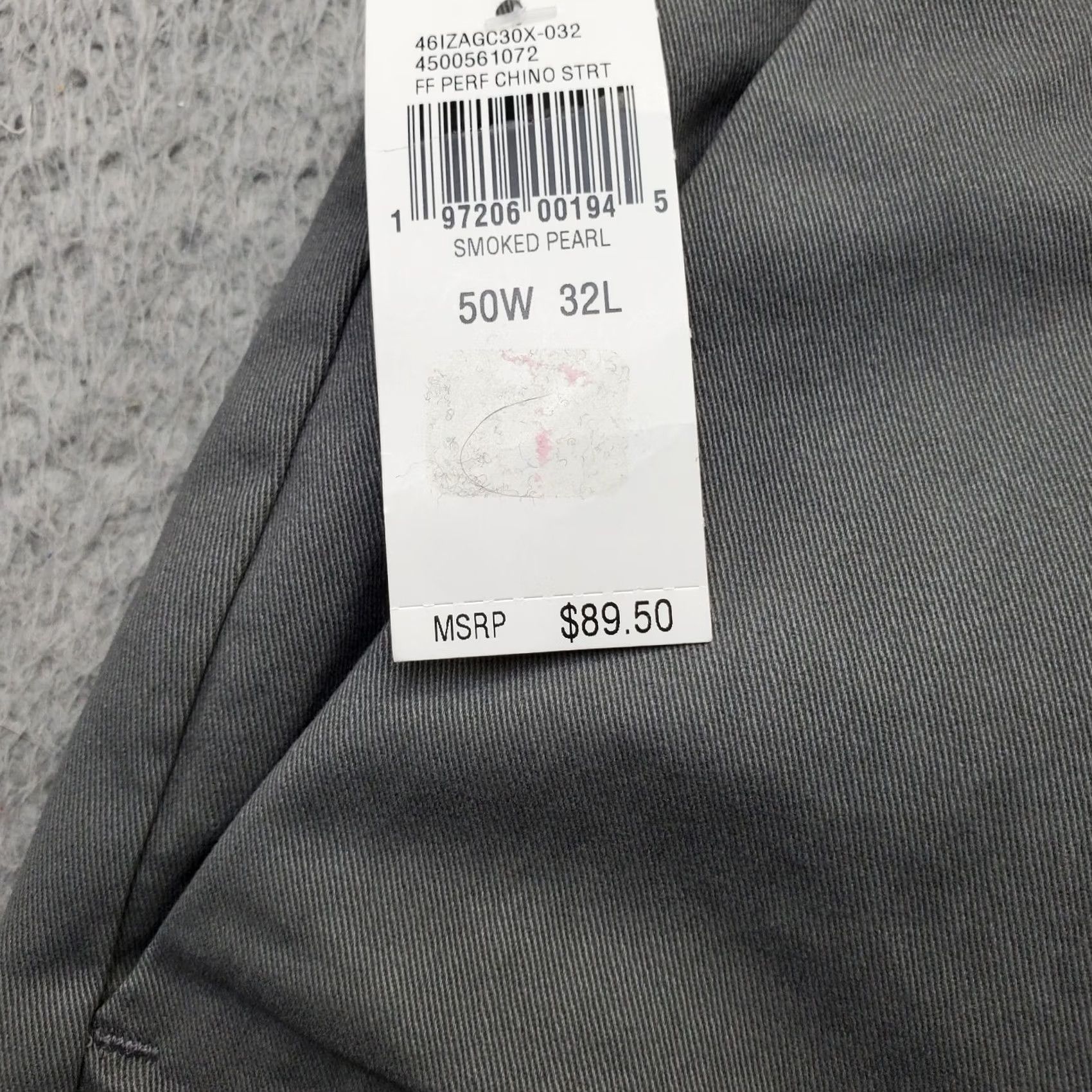 Izod IZOD Pants Mens 50x32 Gray Performance Stretch Non-Iron Flat Front Straight Leg Mens Size 50 Gray Regular Stretch Chino Size US 34 / EU 50 - 7 Thumbnail