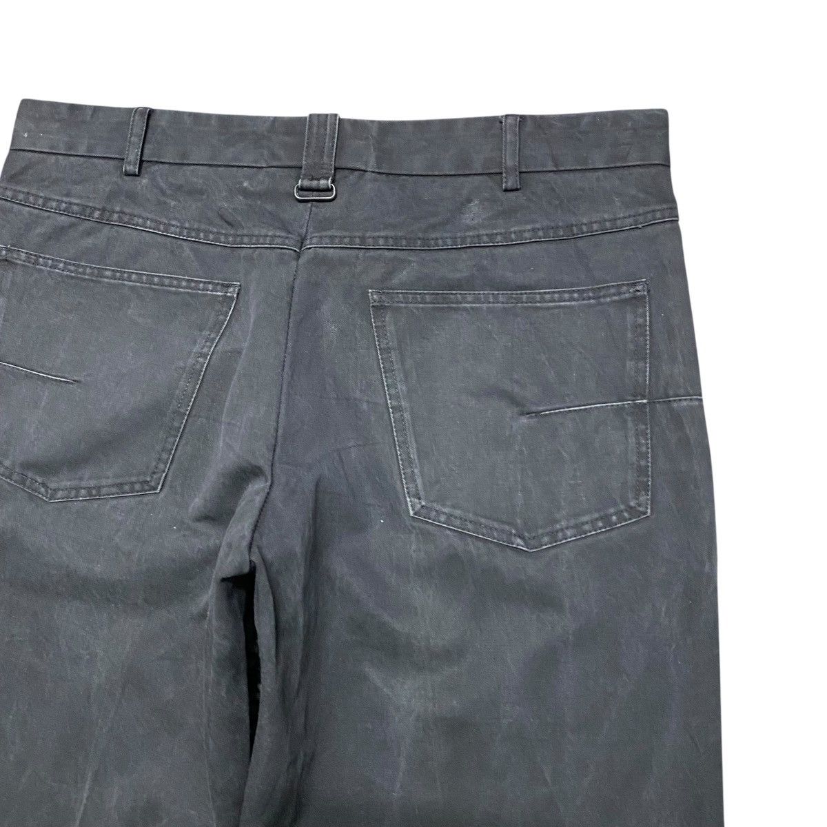 Dior × Hedi Slimane SS04 'STRIP' Dior Homme Black Faded Pants Leather Trimmed Size US 29 - 13 Thumbnail