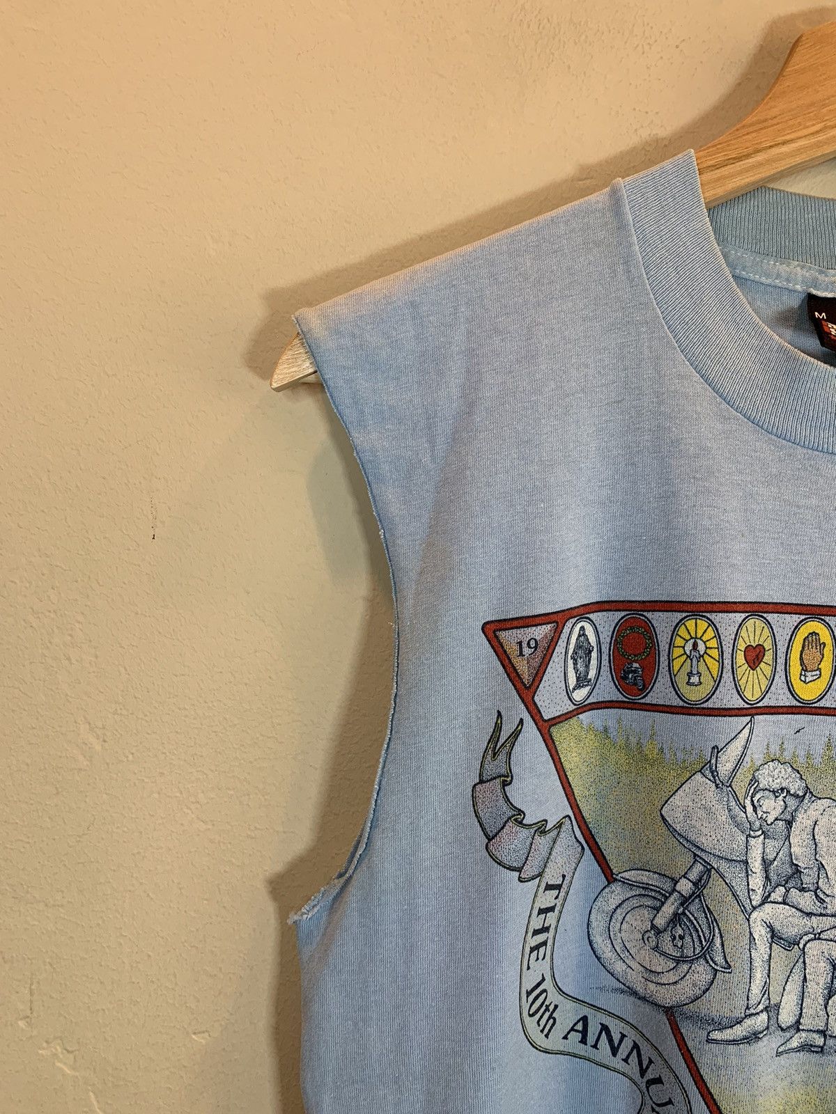Vintage *RARE* Vintage 80s Blessing Of The Motorcycles Jesus Shirt Size US M / EU 48-50 / 2 - 6 Thumbnail