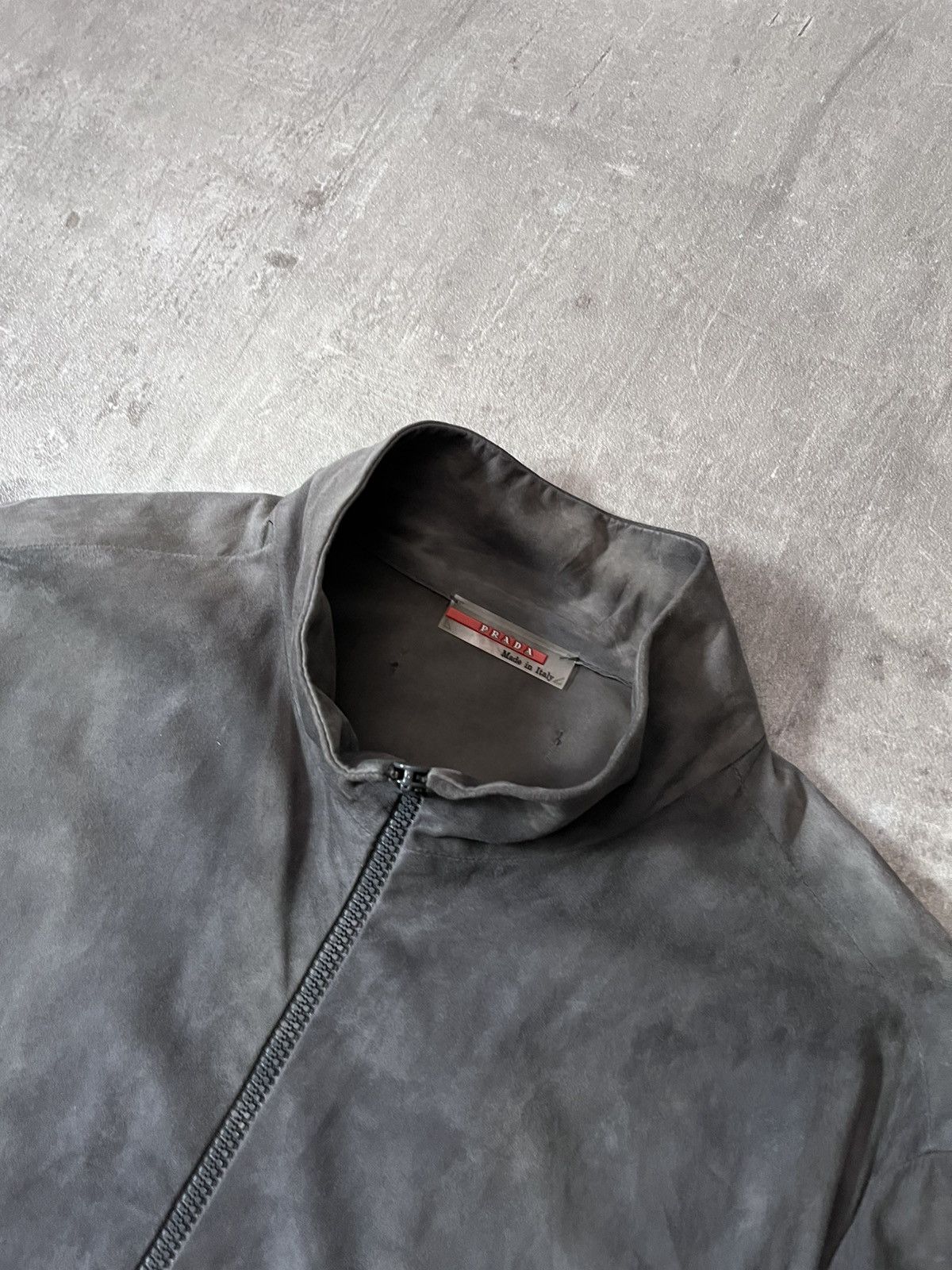 Prada Prada 2007 Cafe Racer sude grey zip leather jacket Size US L / EU 52-54 / 3 - 6 Thumbnail