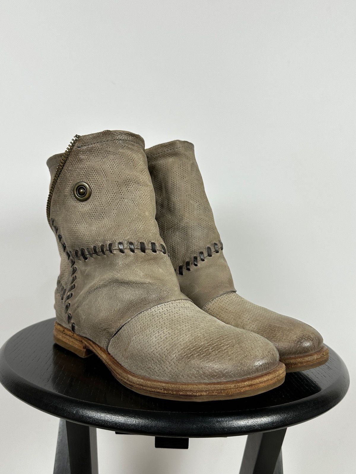Other A.S.98. Airstep Leather Biker Zip Ankle Boots Size US 7 / IT 37 - 10 Thumbnail