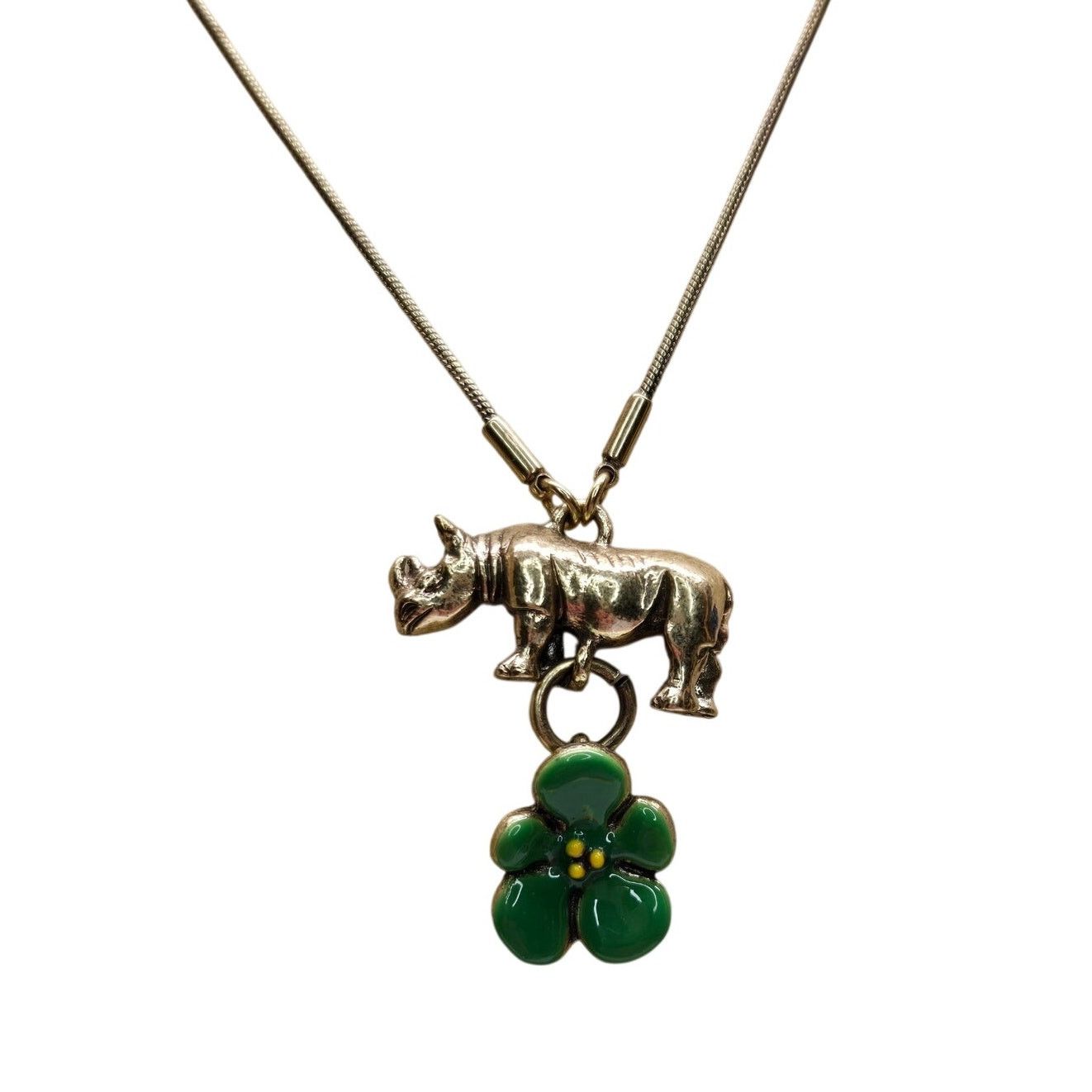 Vintage Vintage Pilgrim Danish Design Rhino Flower Charm Necklace Size ONE SIZE - 12 Thumbnail