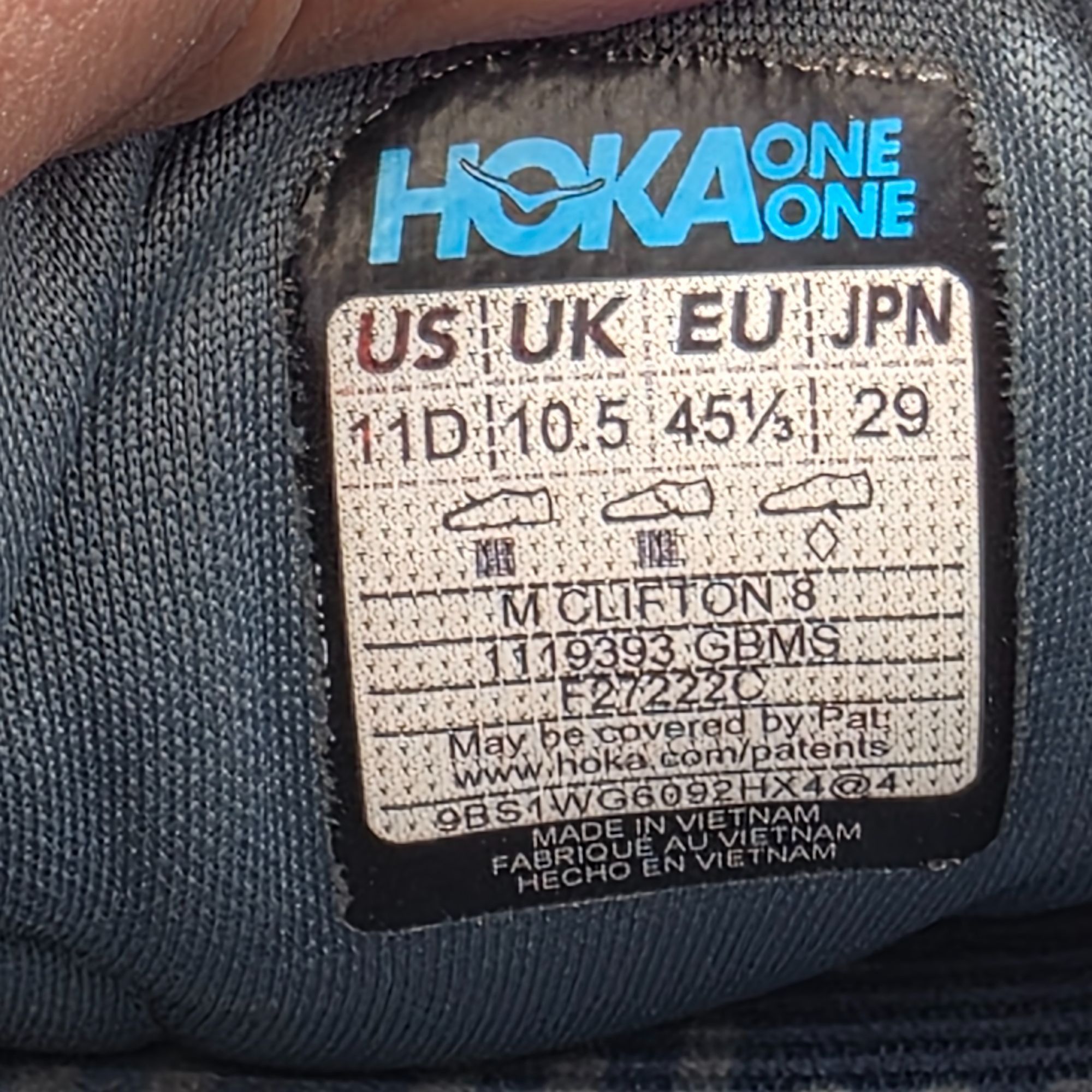 Hoka Hoka One One Clifton 8 Mens Size 11 Goblin Blue Mountain Spr Size US 11 / EU 44 - 7 Thumbnail