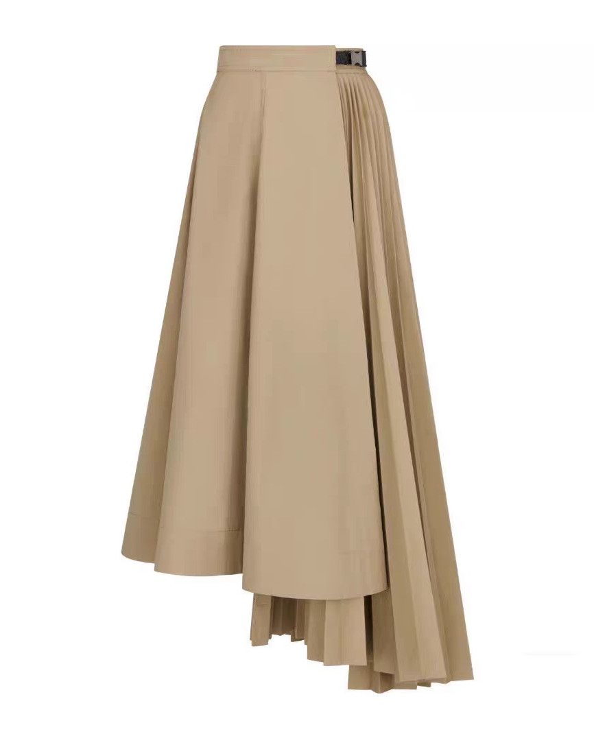 Dior Dior Pleated Cotton Maxi Wrap Skirt in Natural Size 40 Size S / US 4 / IT 40 - 1 Thumbnail