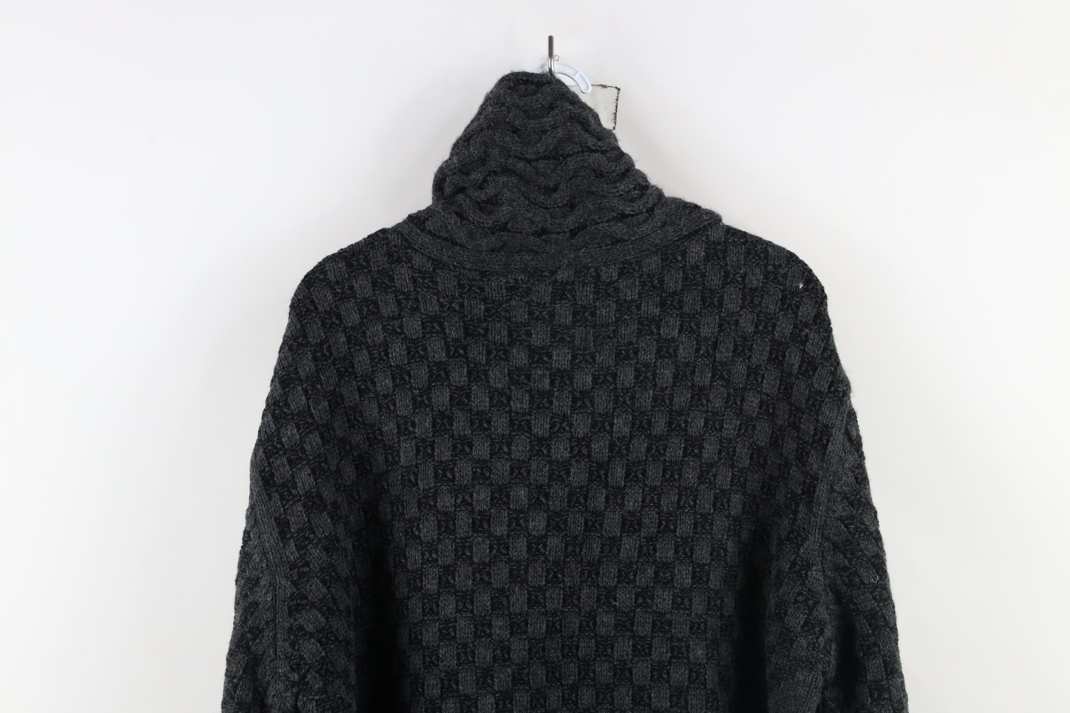 Vintage New Leif Nelson Strap Button Shawl Sweater Anthracite Black Size US XXL / EU 58 / 5 - 11 Thumbnail