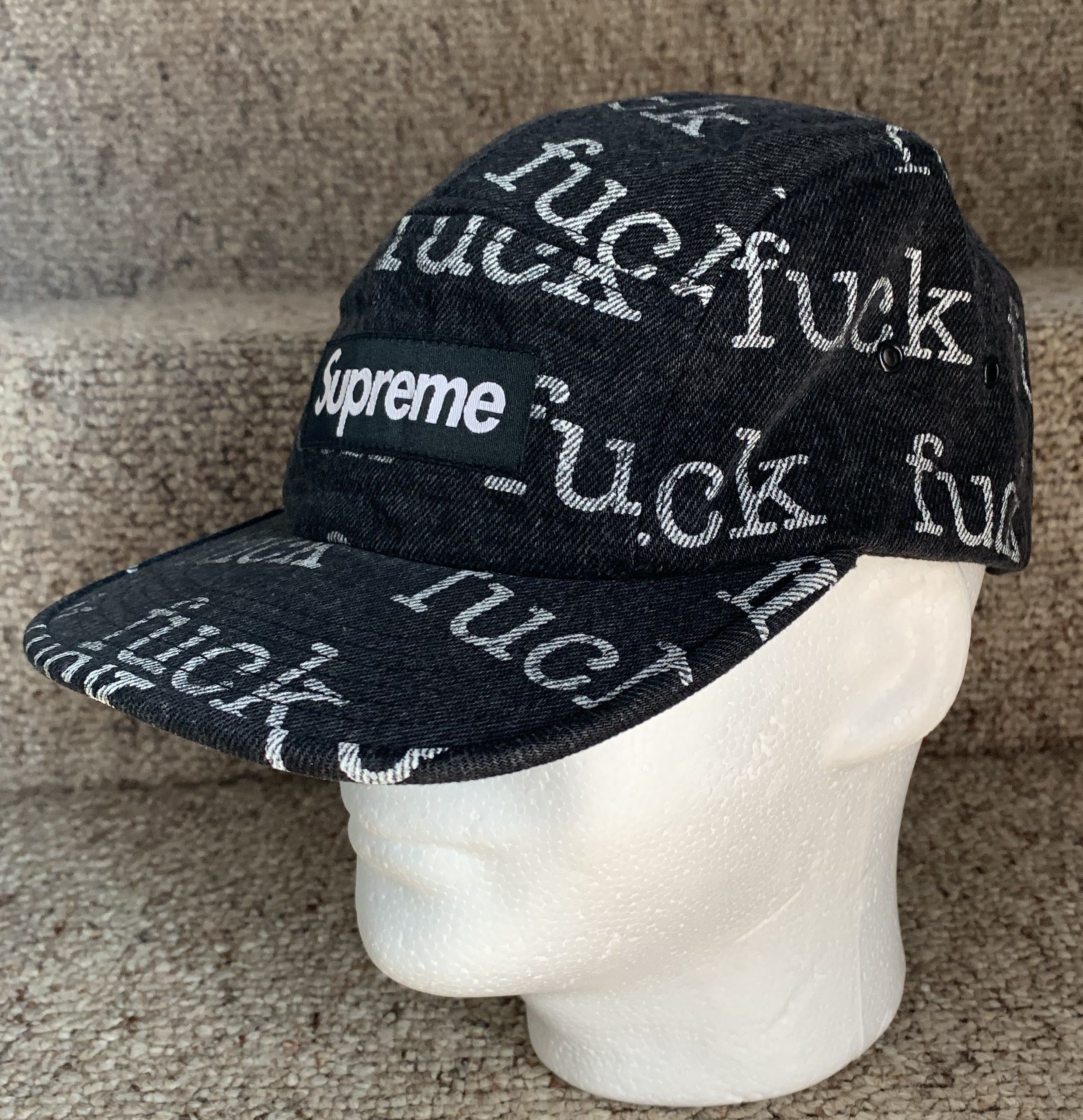 Supreme S/S 2013 Supreme Fuck Denim Camp Hat Size ONE SIZE - 2 Thumbnail