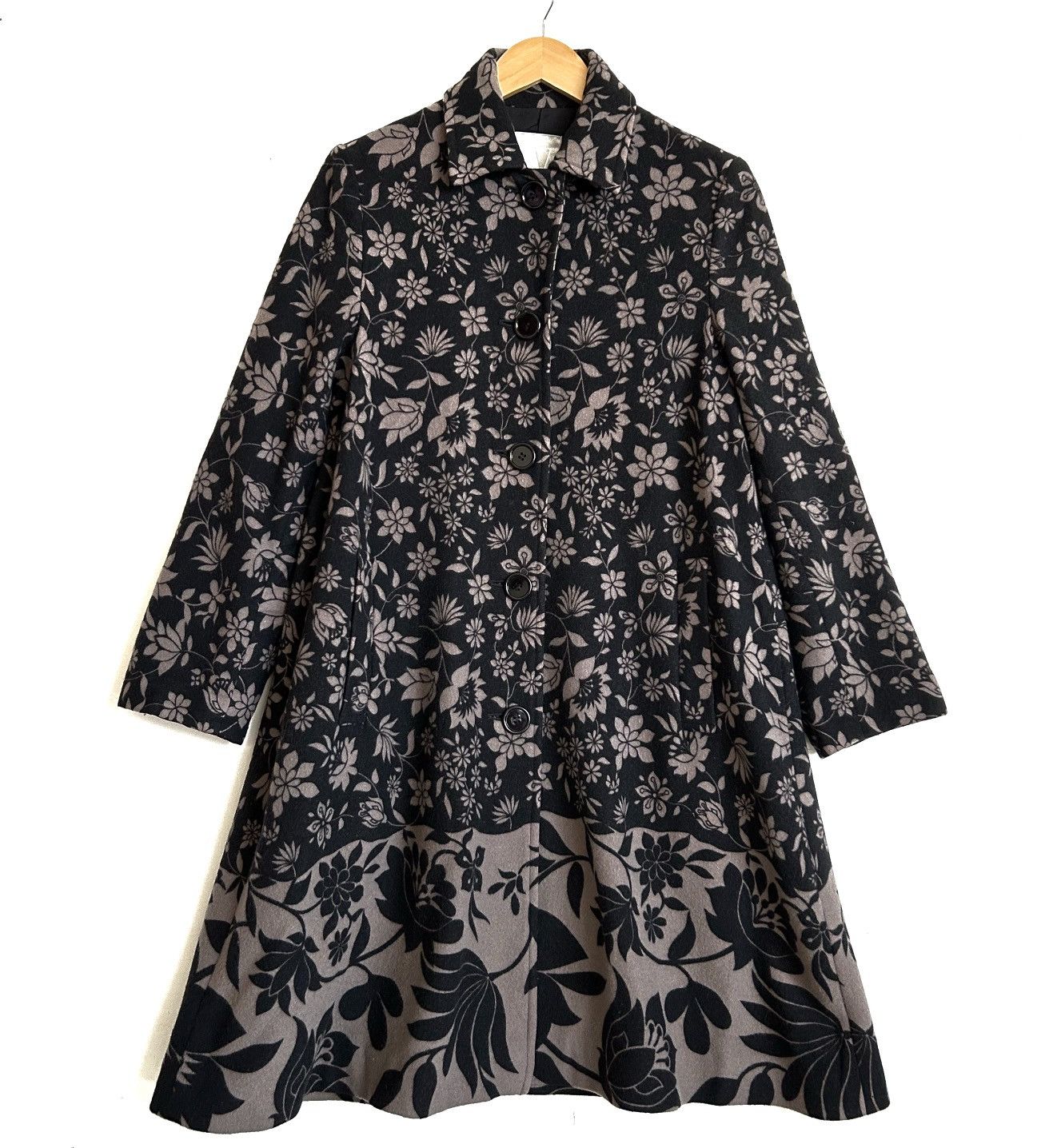 Yohji Yamamoto ARCHIVE🔥RARE 90’S Y’S WORKSHOP FLORAL WOOL COAT Size M / US 6-8 / IT 42-44 - 2 Thumbnail