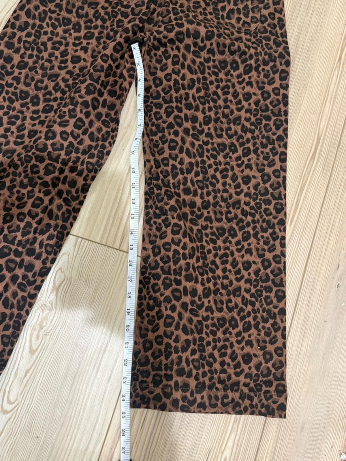Other Leopard Print Cropped Wide-Leg Pants - Brown/Black Size 26" / US 2 / IT 38 - 2 Thumbnail