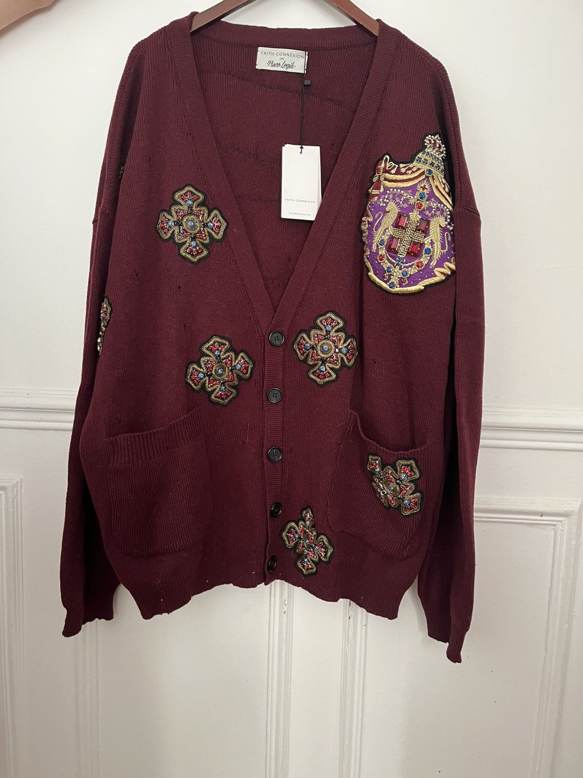 Faith Connexion Wool oversized cardigan with patches Size US XS / EU 42 / 0 - 1 Thumbnail