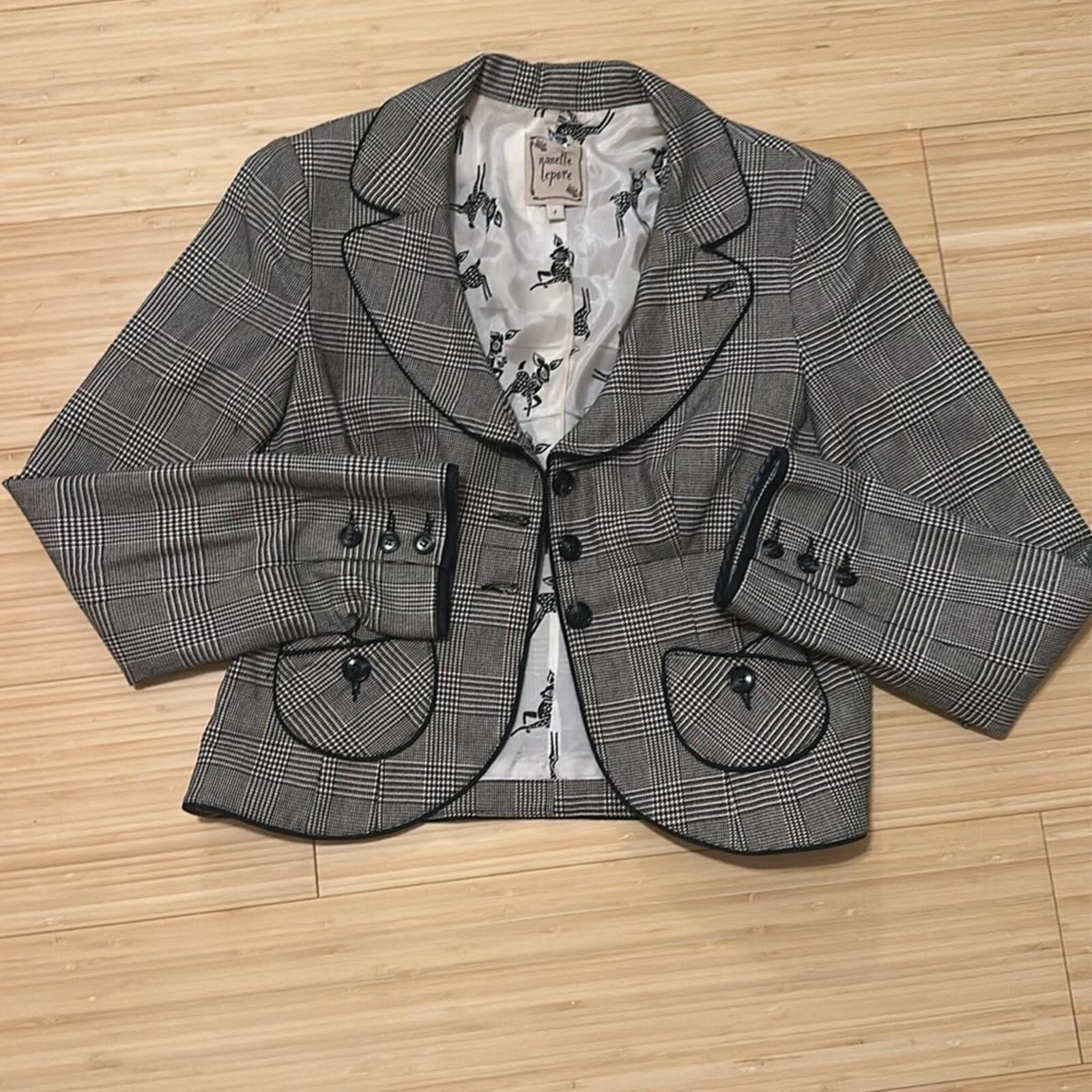 Other Vintage Houndstooth Plaid Blazer Size S / US 4 / IT 40 - 6 Thumbnail