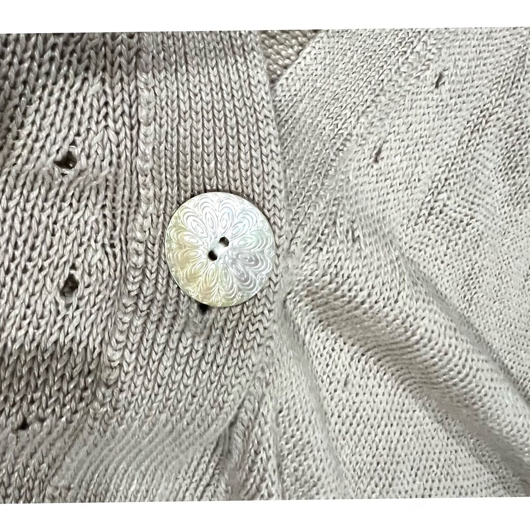 J. Jill VINTAGE J. Jill Love Linen Cardigan Sweater Short Sleeve Pockets Beige Women’s XL Size XL / US 12-14 / IT 48-50 - 3 Thumbnail