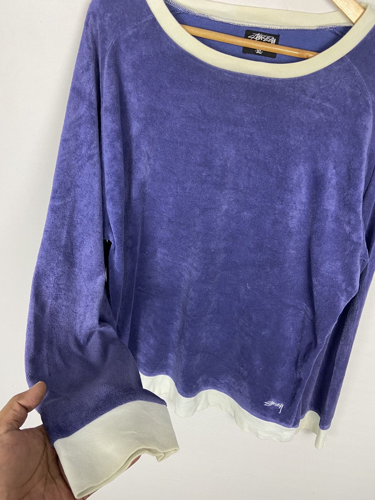 Stussy VINTAGE STUSSY VELVET SWEATSHIRT Size US XL / EU 56 / 4 - 4 Thumbnail