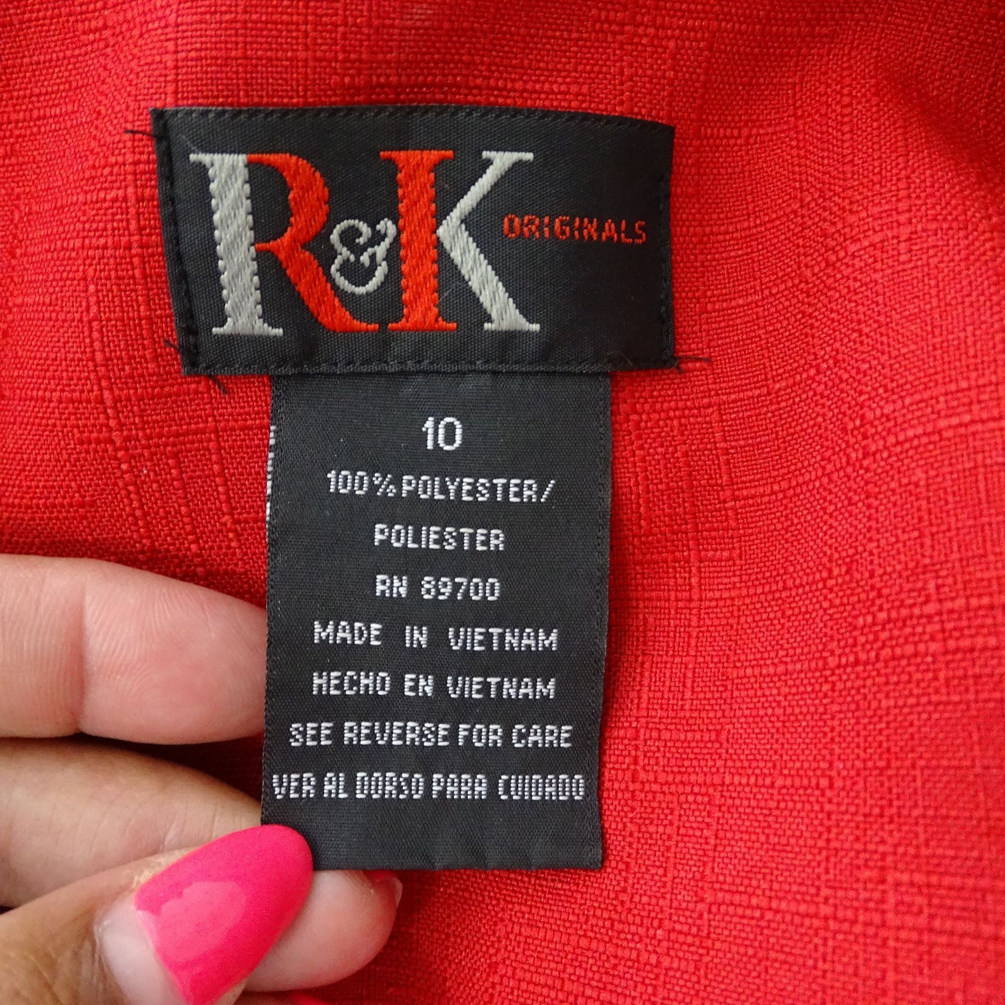 Other Vtg 2 pc R&K Originals Red Black Pinstripe Pants Suit Outfit Size 32" / US 10 / IT 46 - 4 Thumbnail