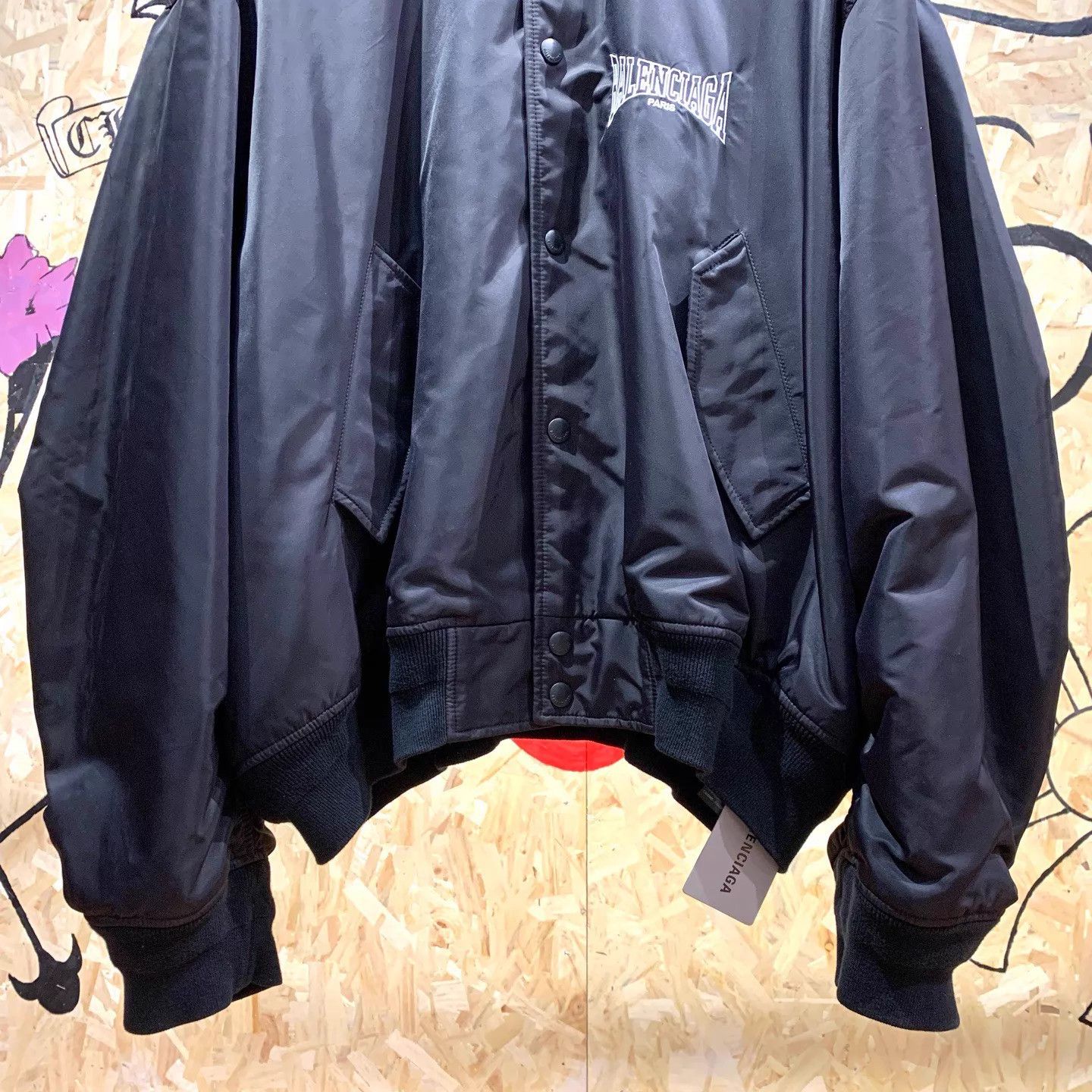 Balenciaga Balenciaga Embroidered Letter Baseball Jacket L Size US L / EU 52-54 / 3 - 4 Thumbnail