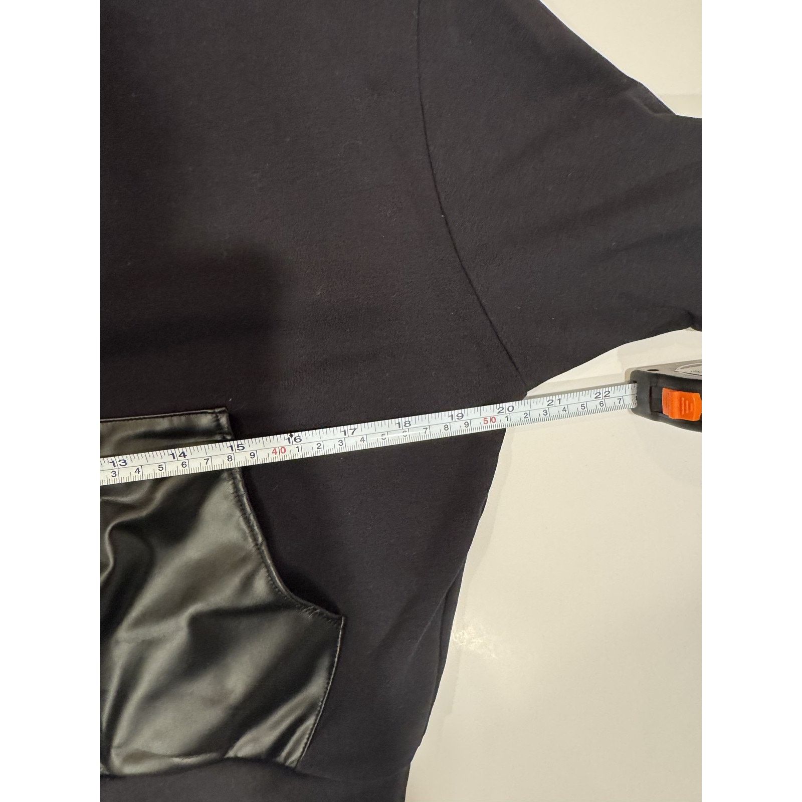 Garni Noli Hoodie Faux Leather Pocket Pullover Drawstring Sleeve Size XS / US 0-2 / IT 36-38 - 5 Thumbnail