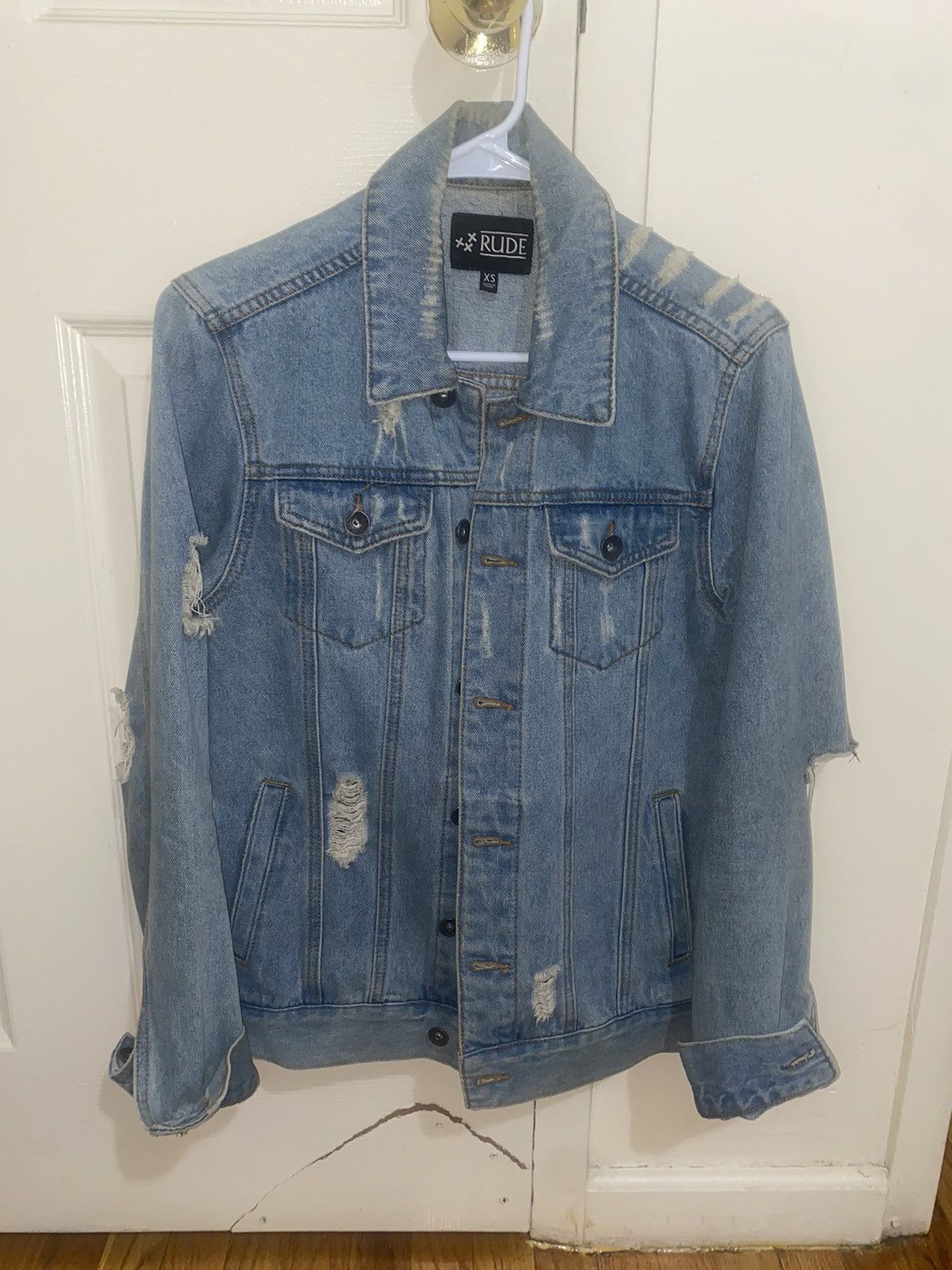 Rude Rude vintage denim jacket (sz-Xs) 100% Authentic Size US XS / EU 42 / 0 - 1 Thumbnail