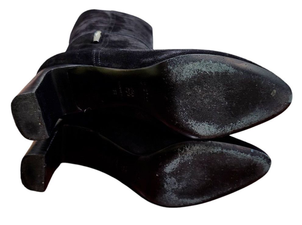 Longchamp Longchamp Roseau Heeled boots Black suede leather Bamboo Size US 7.5 / IT 37.5 - 12 Thumbnail