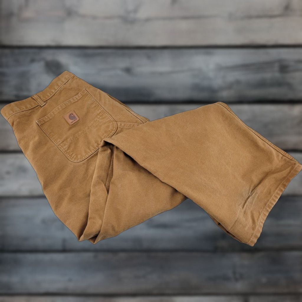Carhartt VINTAGE Carhartt Pants, Carpenter Canvas, 42x32, Brown, 5-Pocket, Relaxed Fit, Zipper Closure, Cotton, Button/Loops, Workwear, Carhartt Size US 42 / EU 58 - 1 Thumbnail