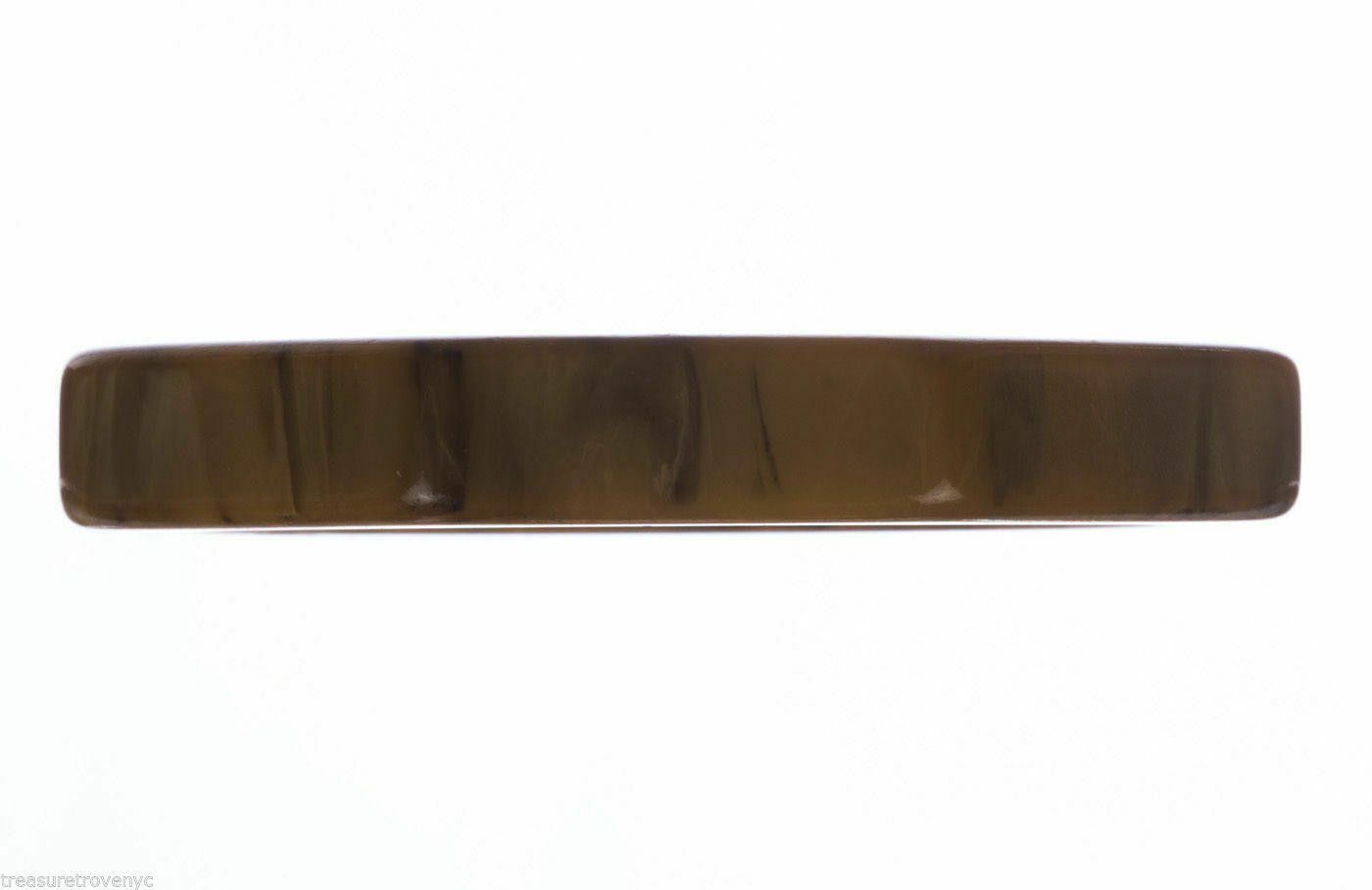 Designer Octagonal Cream and Brown Bakelite Swirl Bangle Bracelet Size ONE SIZE - 2 Thumbnail